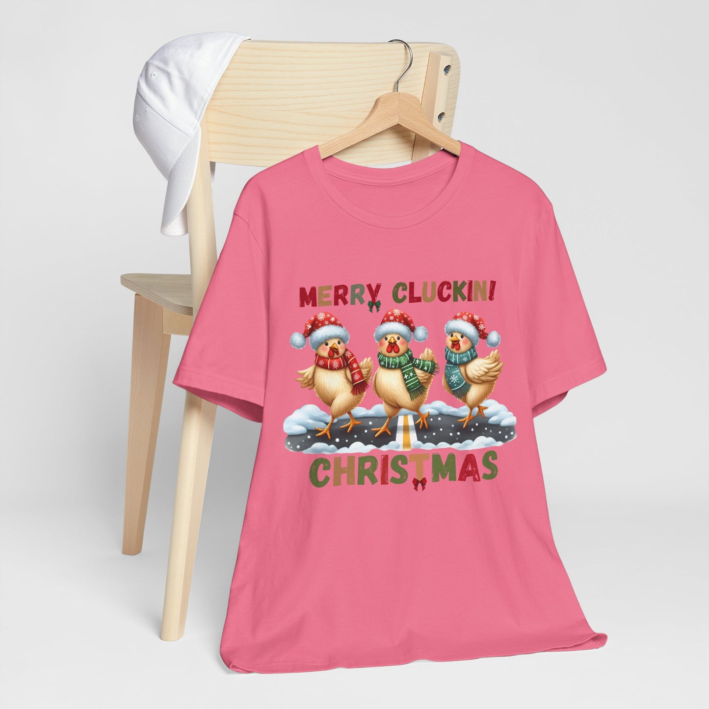 Merry Clucking! Christmas Unisex Tee, Christmas Shirt, Christmas Outfit, Merry Christmas T-shirt, Merry Christmas 2024 T-shirt, Christmas Gift, Family Holiday Outfit.