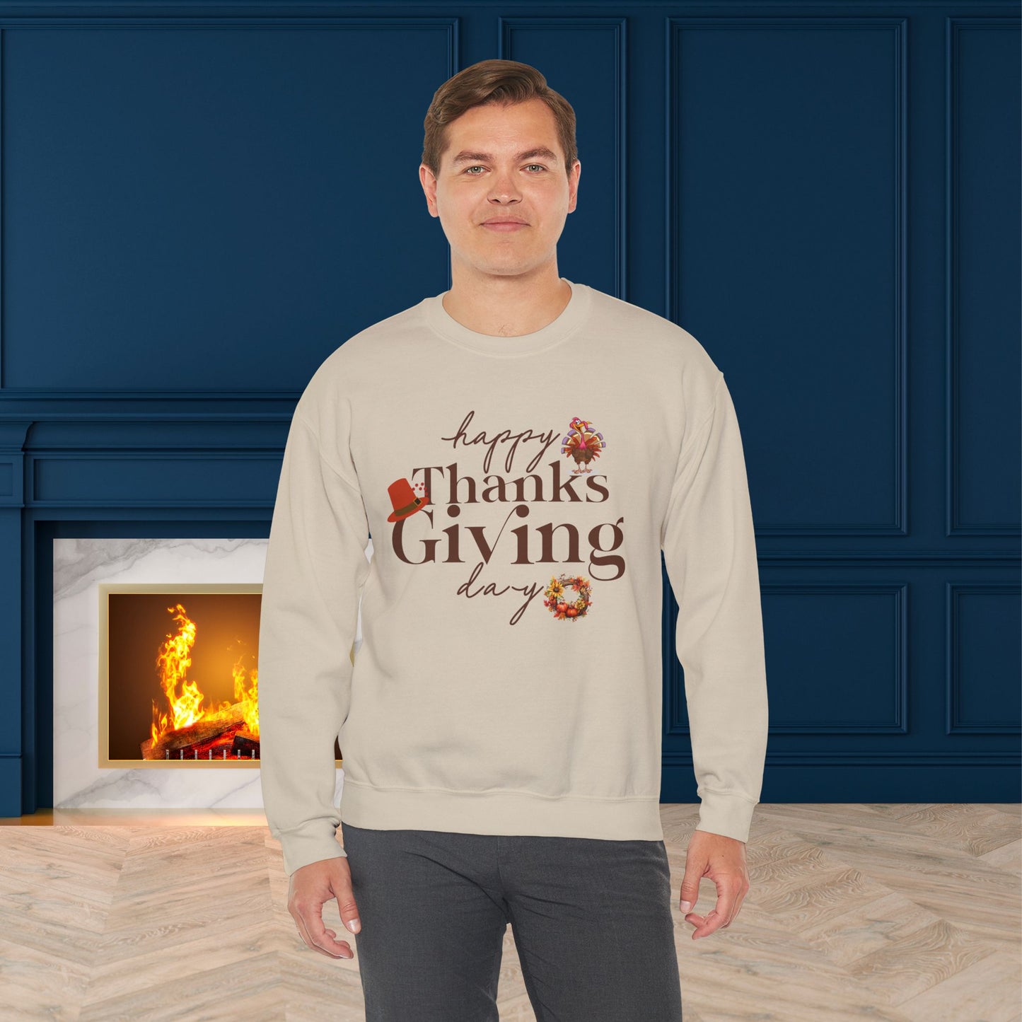 Thanksgiving Sweatshirt, HappyThanksgiving Sweatshirt - Unisex Heavy Blend, Happy Thanksgiving2024 Sweatshirt, Thanksgiving Gift, Festive Sweatshirt.