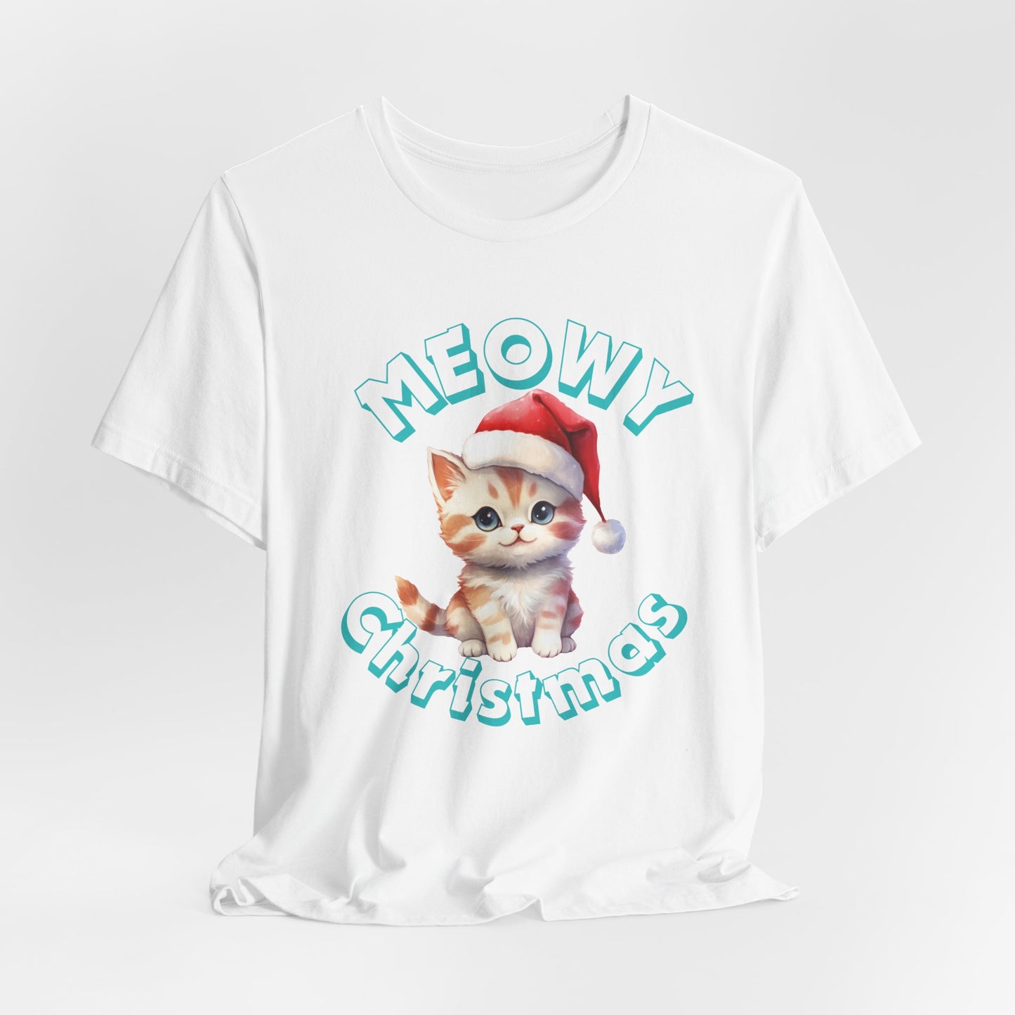 Meowy Christmas Unisex Tee, Christmas Shirt, Christmas Outfit, Merry Christmas T-shirt, Merry Christmas 2024 T-shirt, Christmas Gift, Family Holiday Outfit.