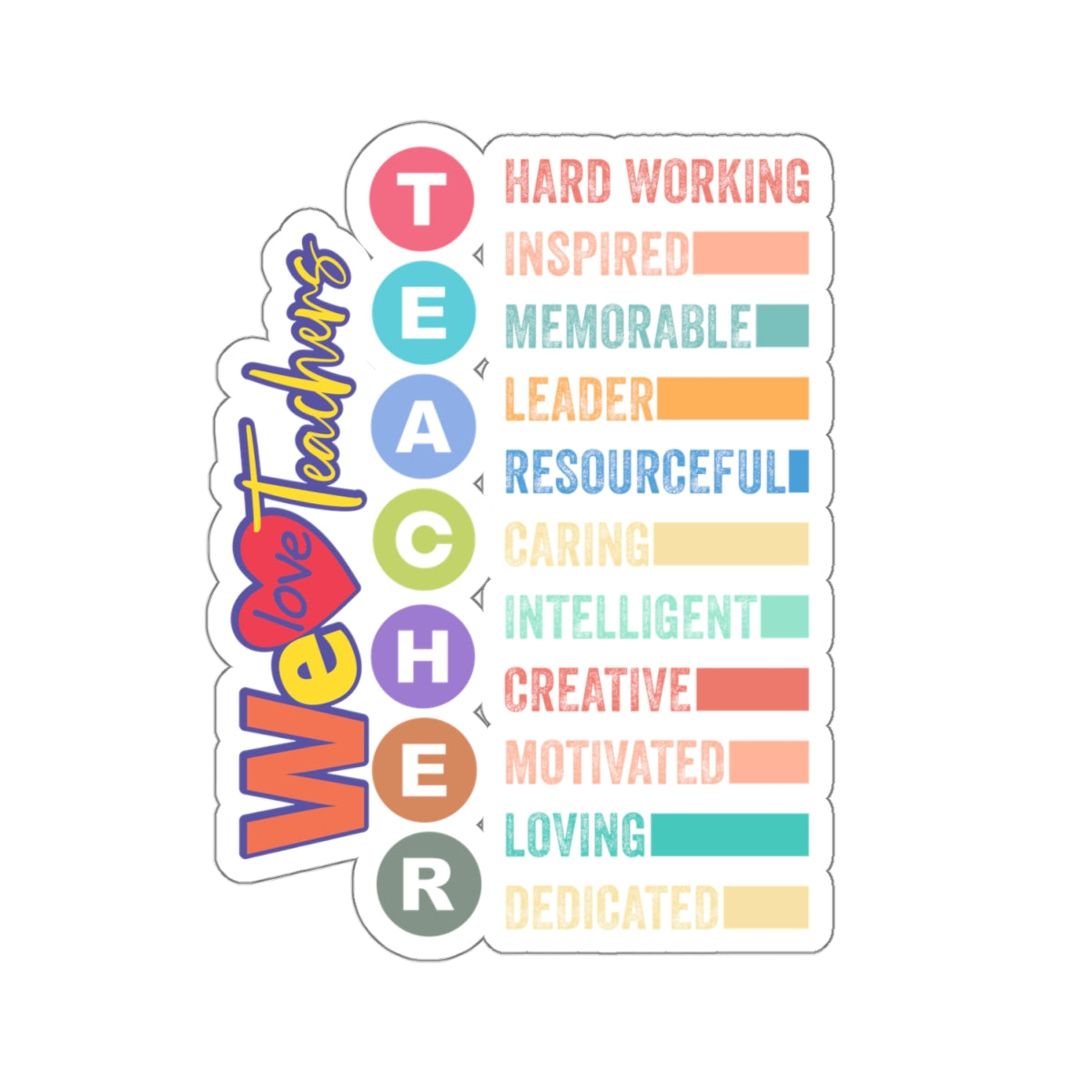 We Love Teachers Back To School Kiss-Cut Stickers, First Grade Squad Kiss-Cut Stickers, Gift for First graders, Ready for School, Back to Learning.