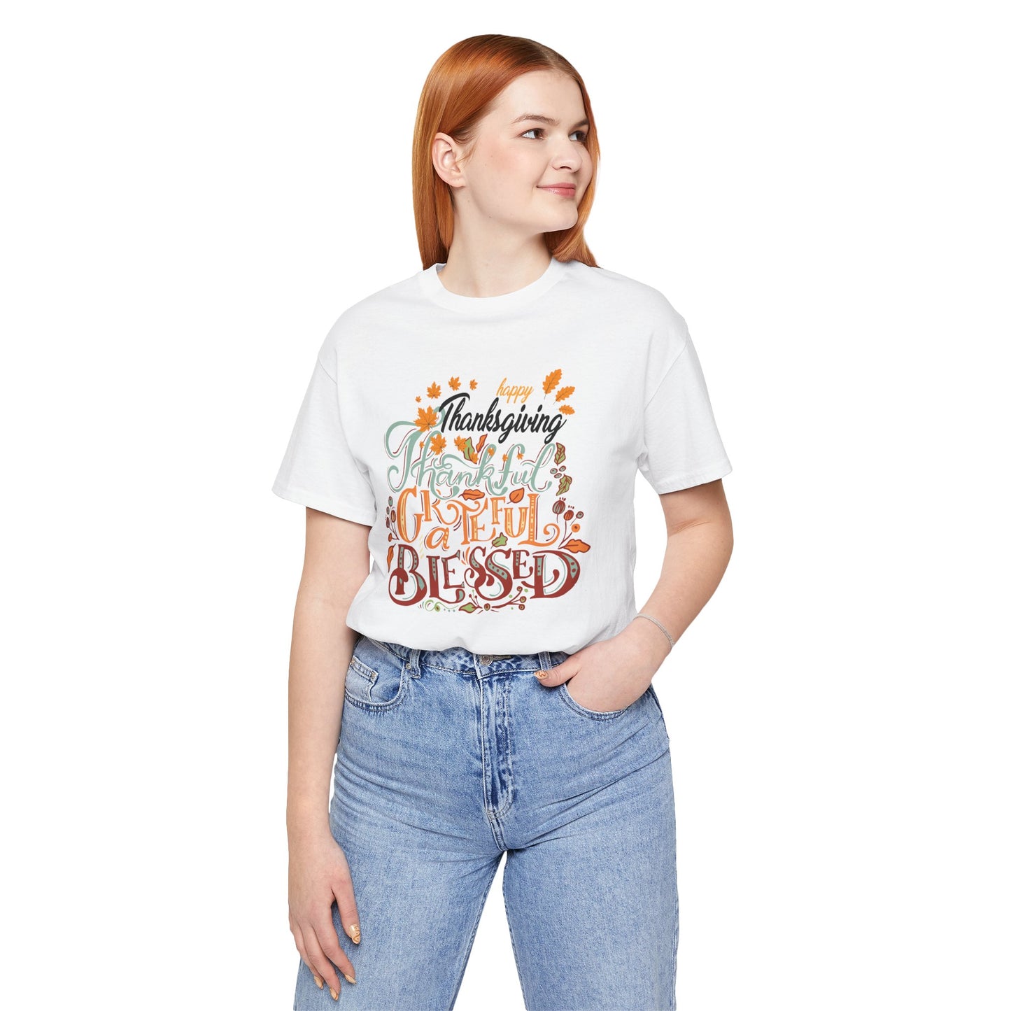 Thankful Grateful Blessed T-shirt, Happy Thanksgiving T-shirt, Happy thanksgiving 2024 T-shirt, Thanksgiving Gift,Turkey Shirt, Family Thanksgiving, Holiday Outfit.