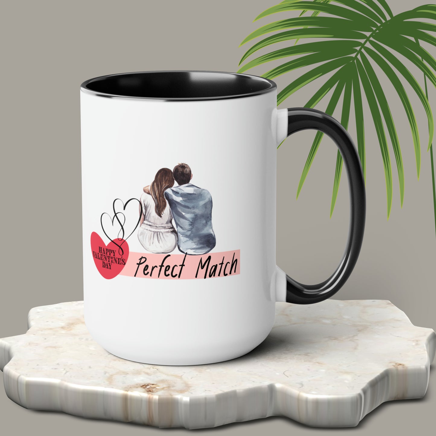 Happy valentines day Two-Tone Coffee Mugs, 15oz