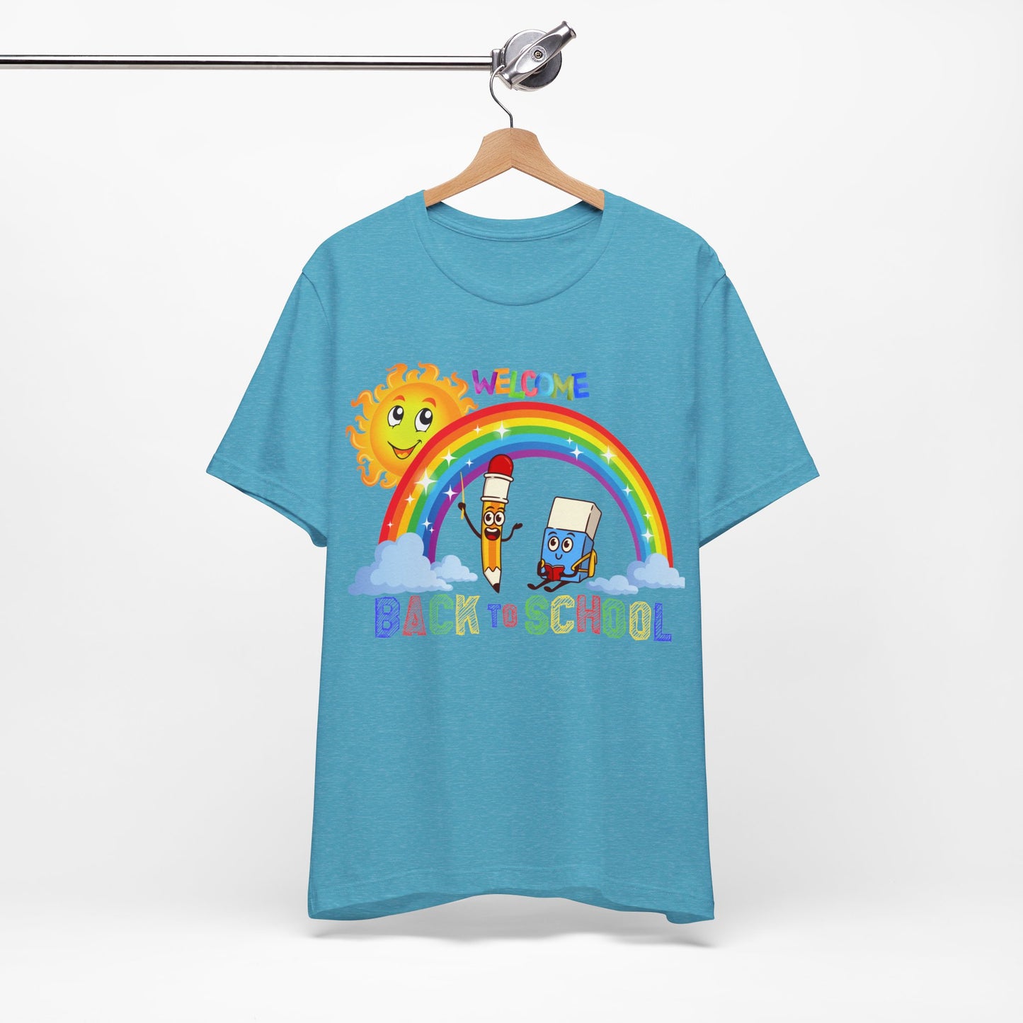 Welcome Back To School T-Shirt, Hello Teacher T-Shirt, Back To School T-Shirt, Teach Love Inspire Teacher Shirt, Teacher Back To school unisex jersey short sleeve.First Day Vibes T-Shirt.