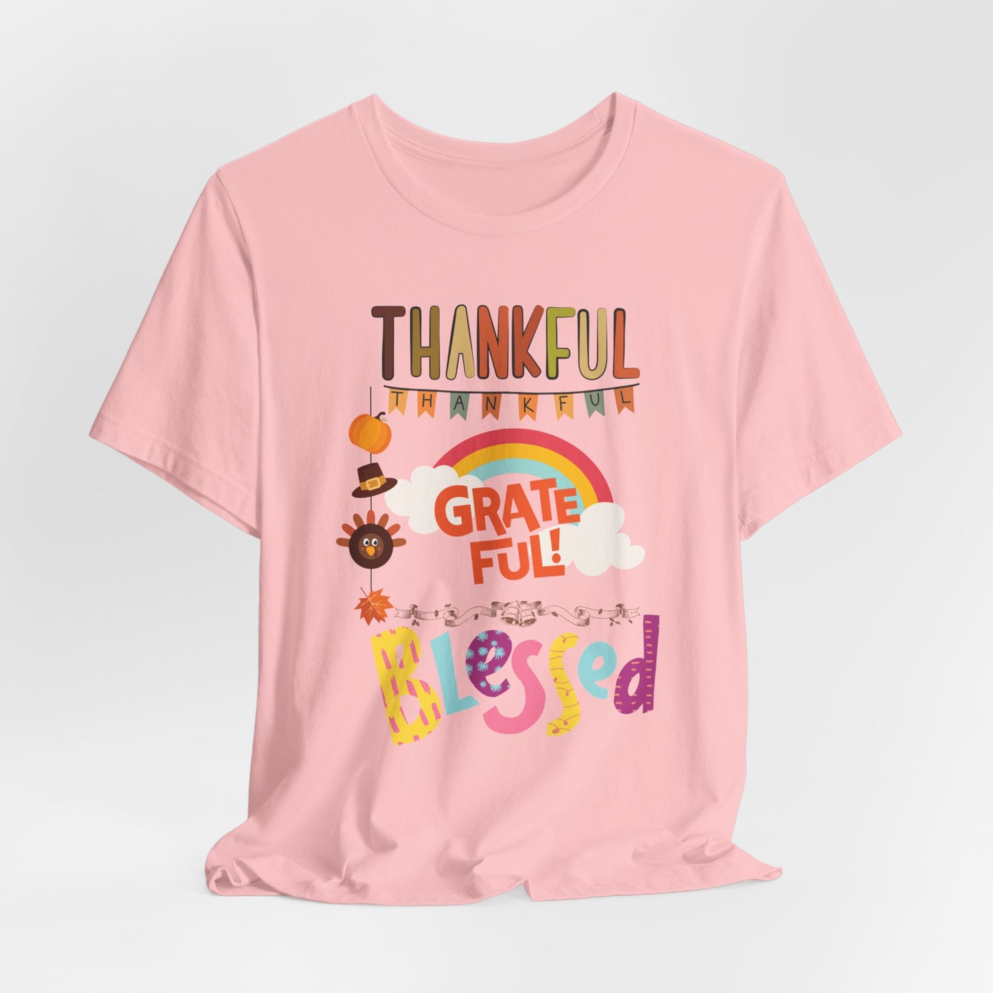 Thankful Grateful Blessed T-shirt, Happy Thanksgiving T-shirt, Happy thanksgiving 2024 T-shirt, Thanksgiving Gift,Turkey Shirt, Family Thanksgiving, Holiday Outfit.