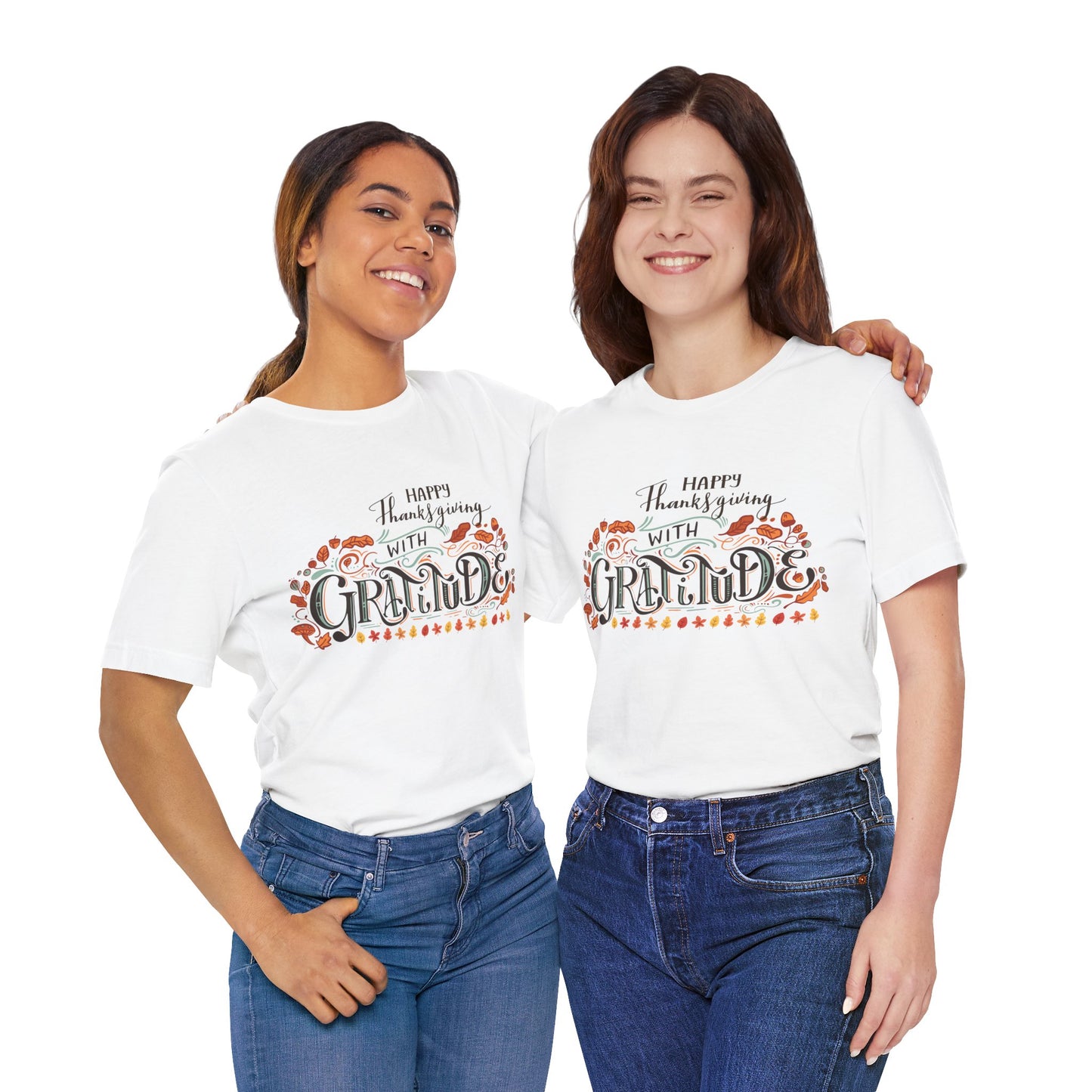 Happy Thanksgiving With Gratitude T-shirt, Happy thanksgiving 2024 T-shirt, Thanksgiving Gift,Turkey Shirt, Family Thanksgiving, Holiday Outfit.