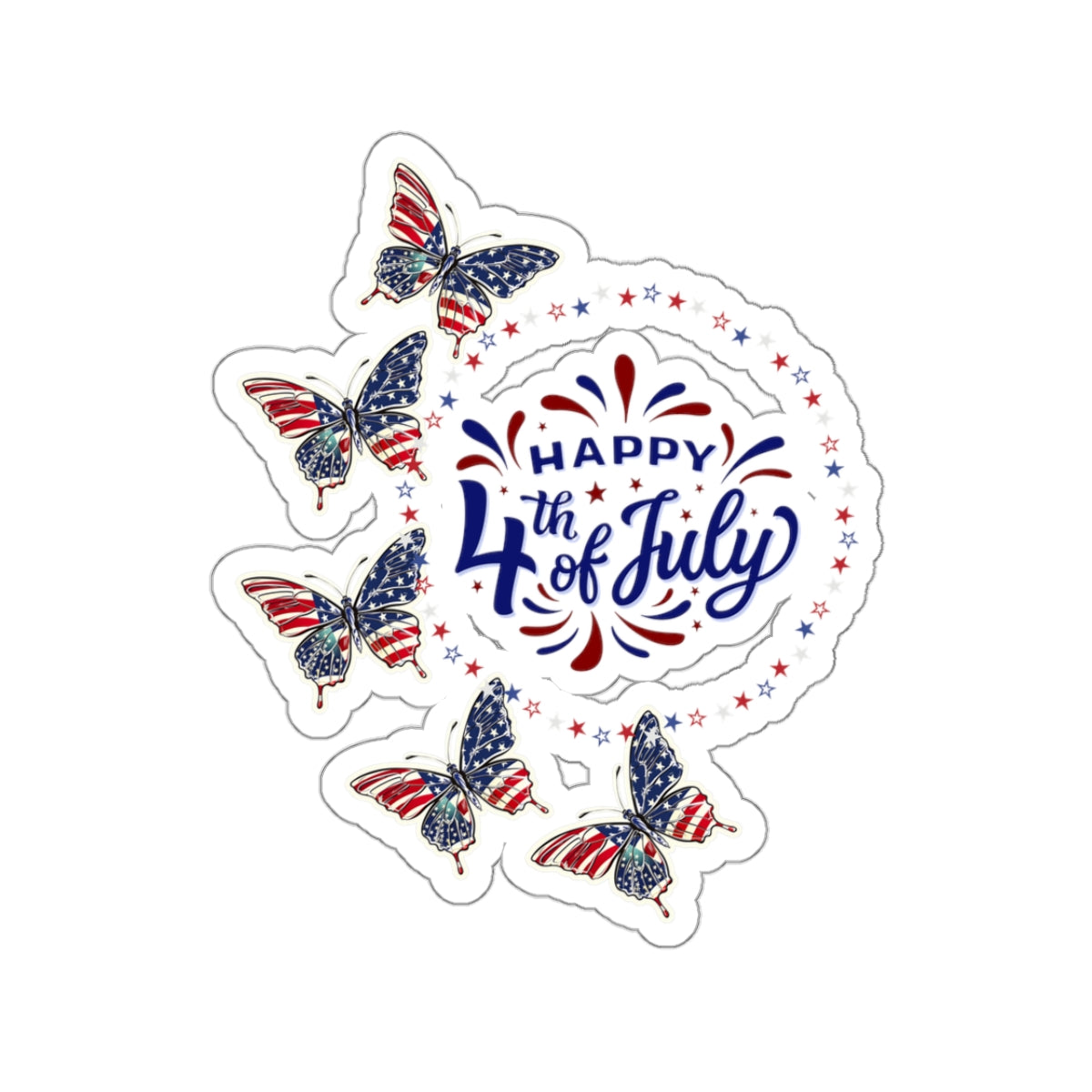 Happy 4th Of July Kiss-Cut Stickers, America, Flag, Peace Love America. Proud To Be An American, Red White Blue stickers. God  Bless America Stickers.