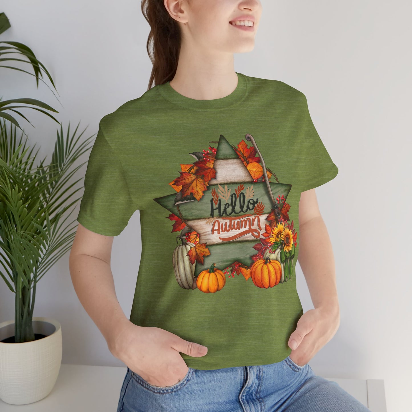 Hello Autumn Thanksgiving T-shirt, Happy thanksgiving 2024 T-shirt, Thanksgiving Gift,Turkey Shirt, Family Thanksgiving, Holiday Outfit.