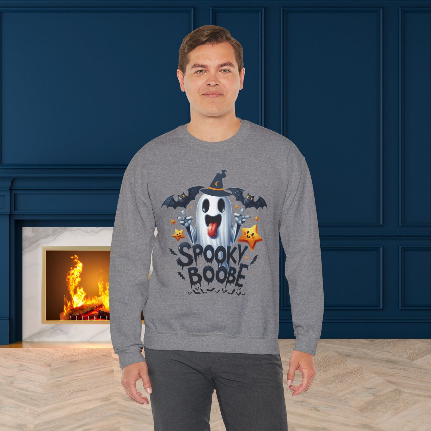 Spooky Halloween Sweatshirt - Unisex Heavy Blend Crewneck, halloween sweatshirt, cute spooky cat sweatshirt.