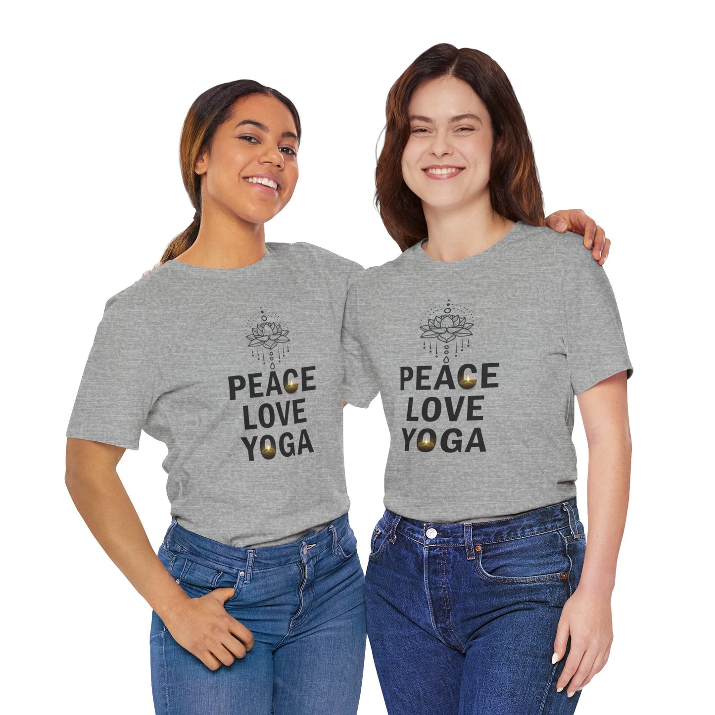 Peace Love Yoga T-Shirt, Cute Yoga workout Shirt, Yoga lovers T-shirt, Yoga Instructor Gift, Gym shirt, Gift For Yoga lover, Gift For Yogi.