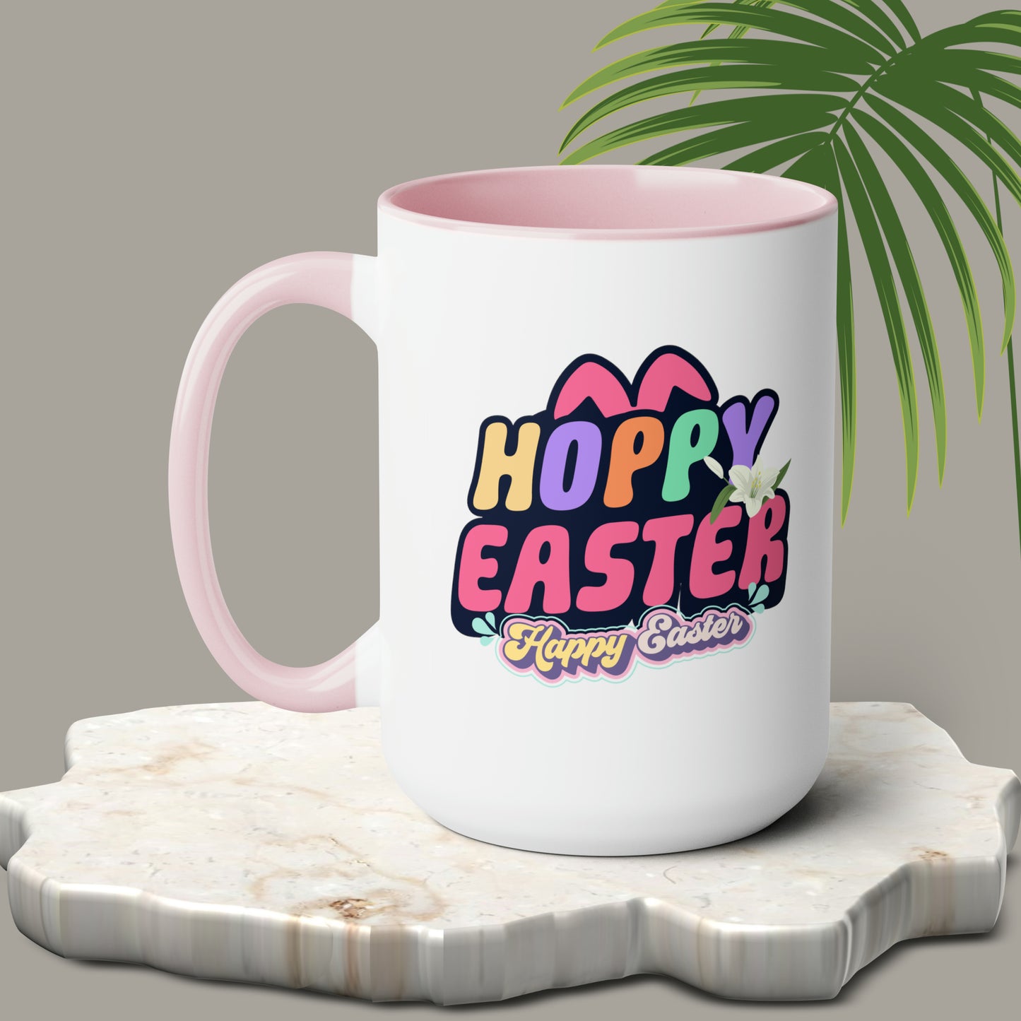 Happy EasterTwo-Tone Coffee Mugs, 15oz