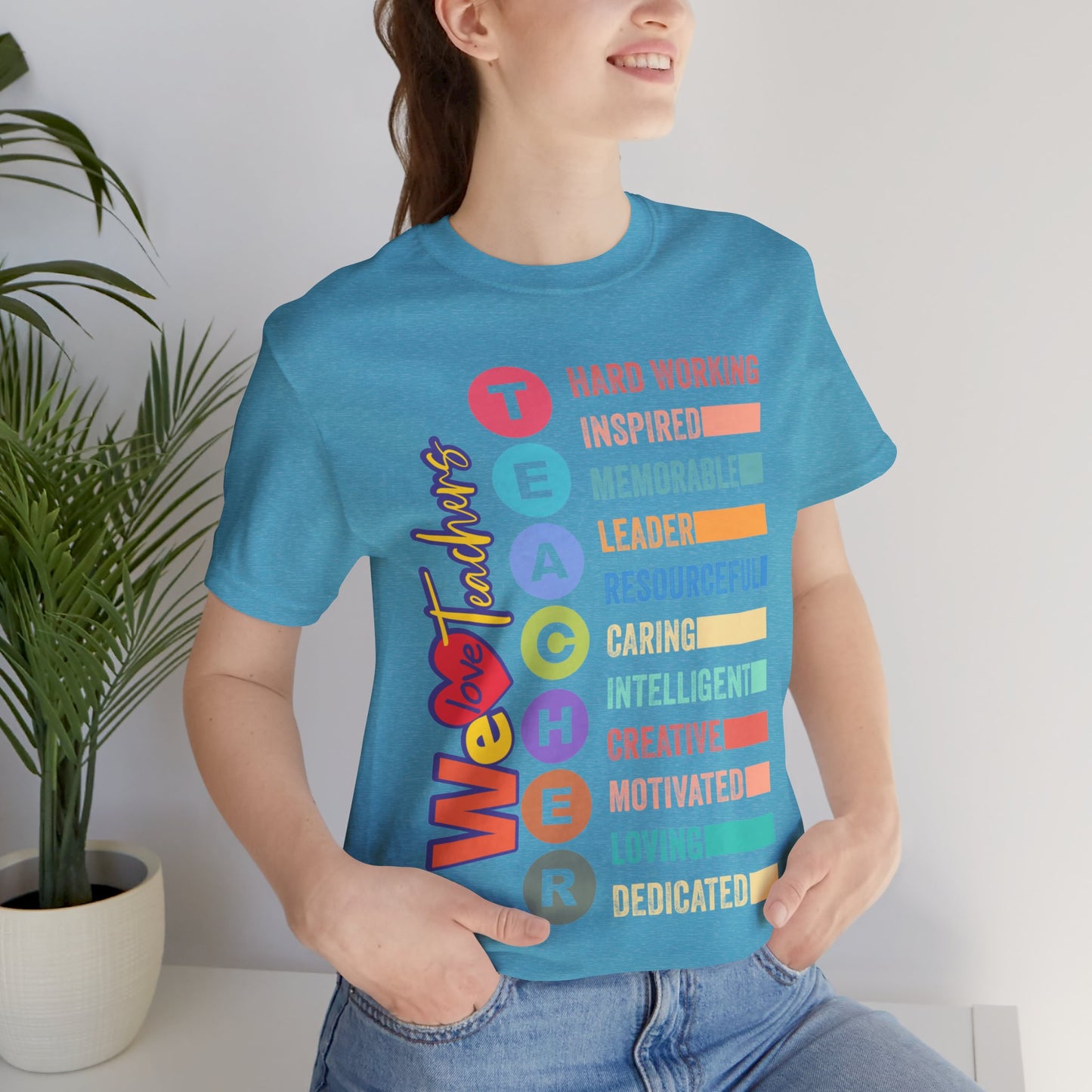 We Love Teachers T-Shirt, Teacher T-Shirt, Teacher Back To school unisex jersey short sleeve.