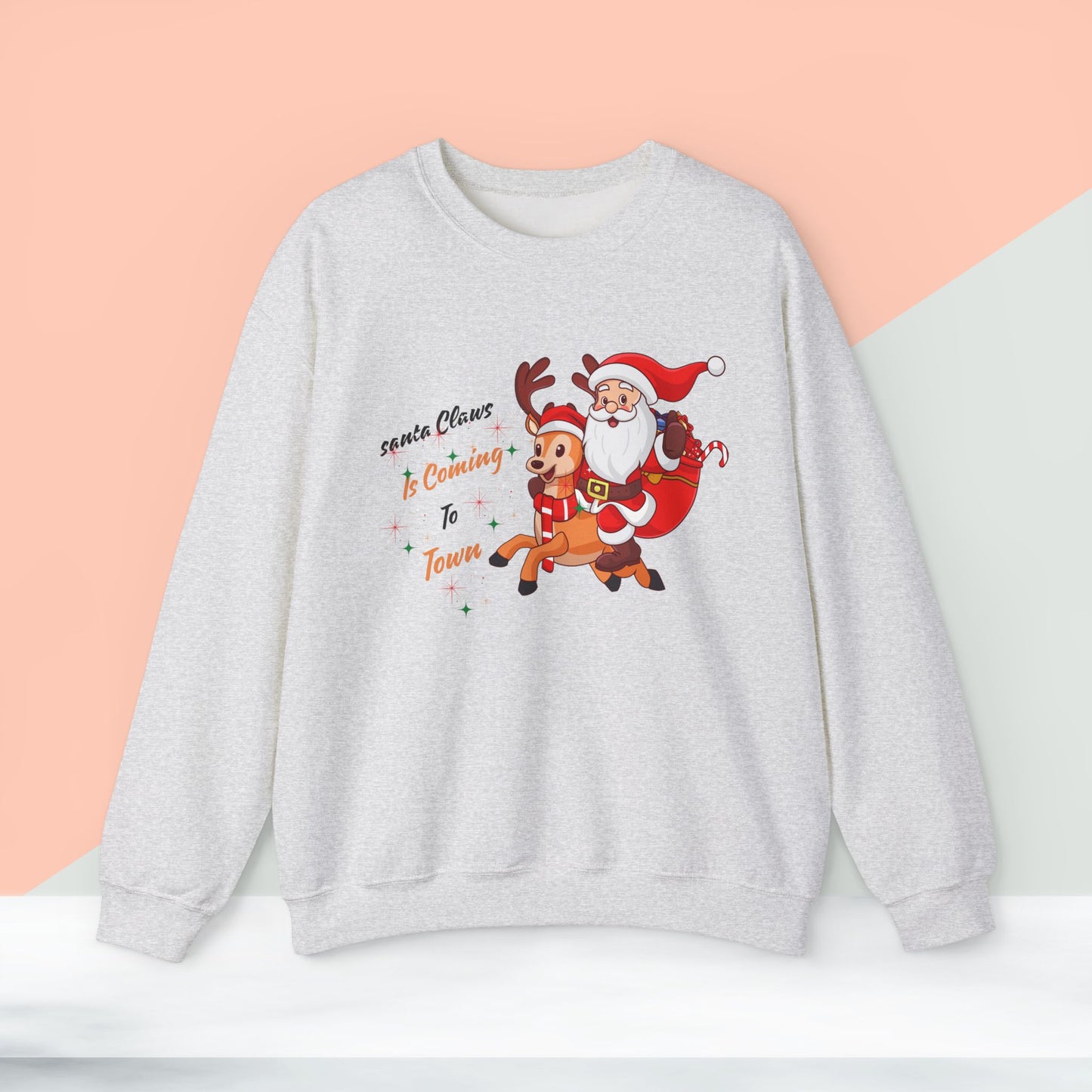 Santa Claws Is Coming To Town Christmas Sweatshirt - Unisex Heavy Blend, Merry Christmas, Festive, Christmas Gift, Crewneck, merry Christmas Sweatshirt, Christmas Sweatshirt  Christmas Gift, Festive Sweatshirt.