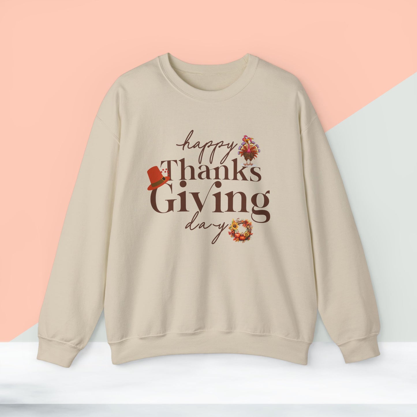 Thanksgiving Sweatshirt, HappyThanksgiving Sweatshirt - Unisex Heavy Blend, Happy Thanksgiving2024 Sweatshirt, Thanksgiving Gift, Festive Sweatshirt.