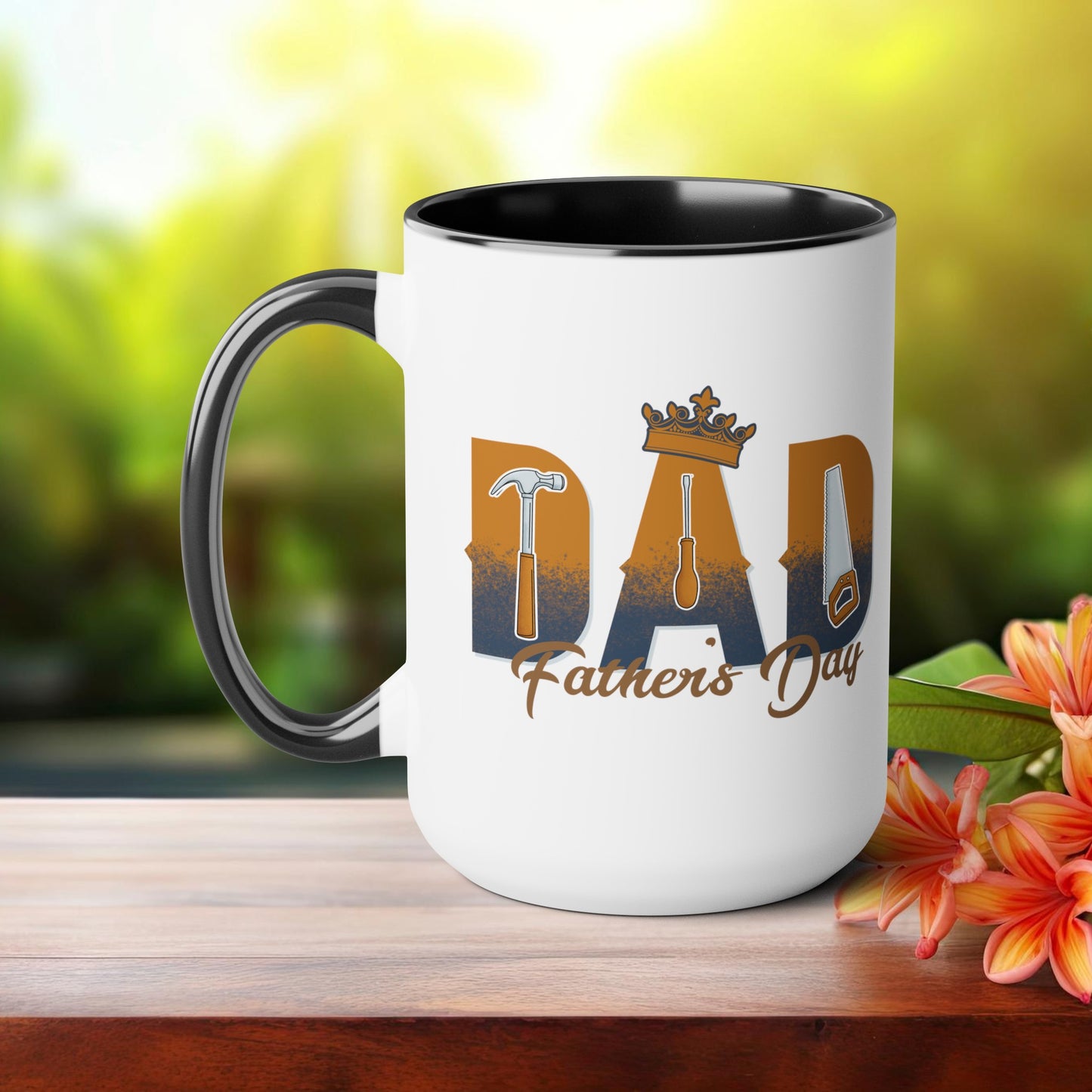 Happy father's dayTow-Tone Coffee Mug.15oz, Gift for Dad, Daddy's Coffee Mug