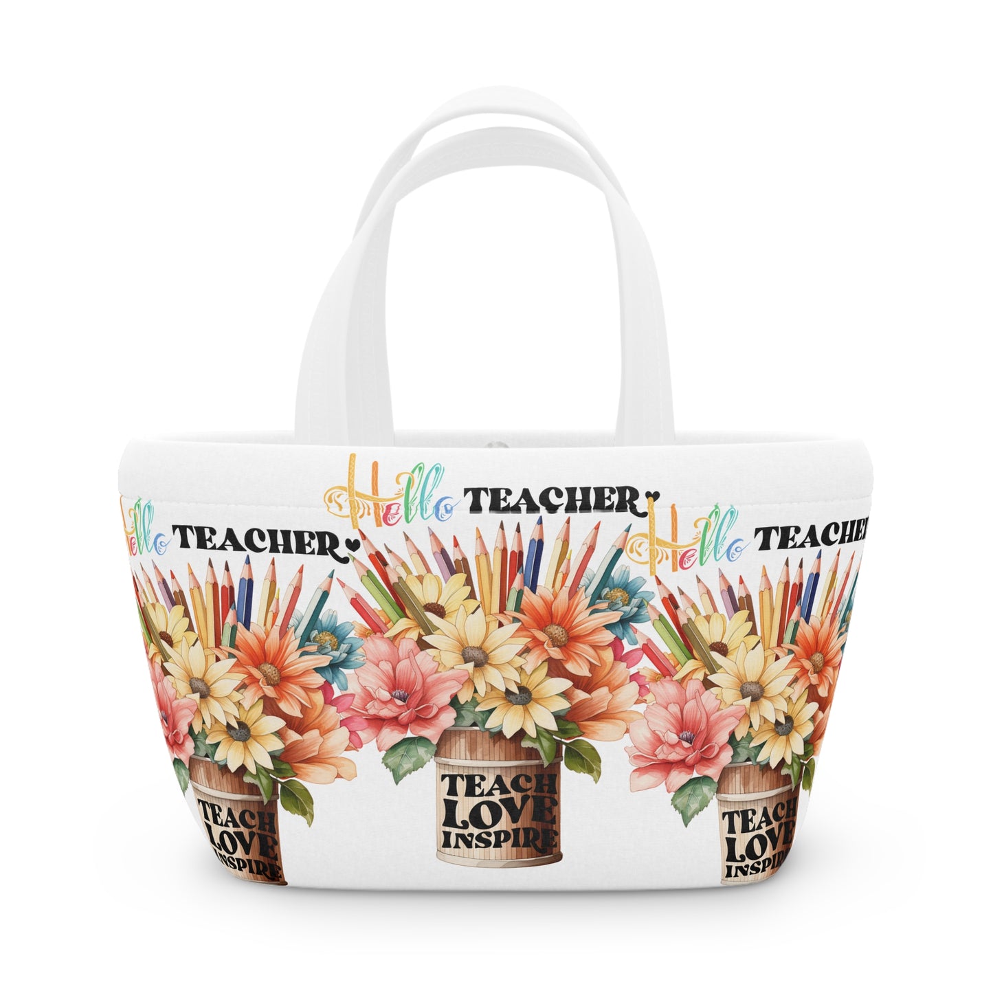 Hello Teacher Lunch Bag, Back To School Lunch Bag, Back to Learning Lunch Bag, Ready for School Lunch Bag. First day Of School.