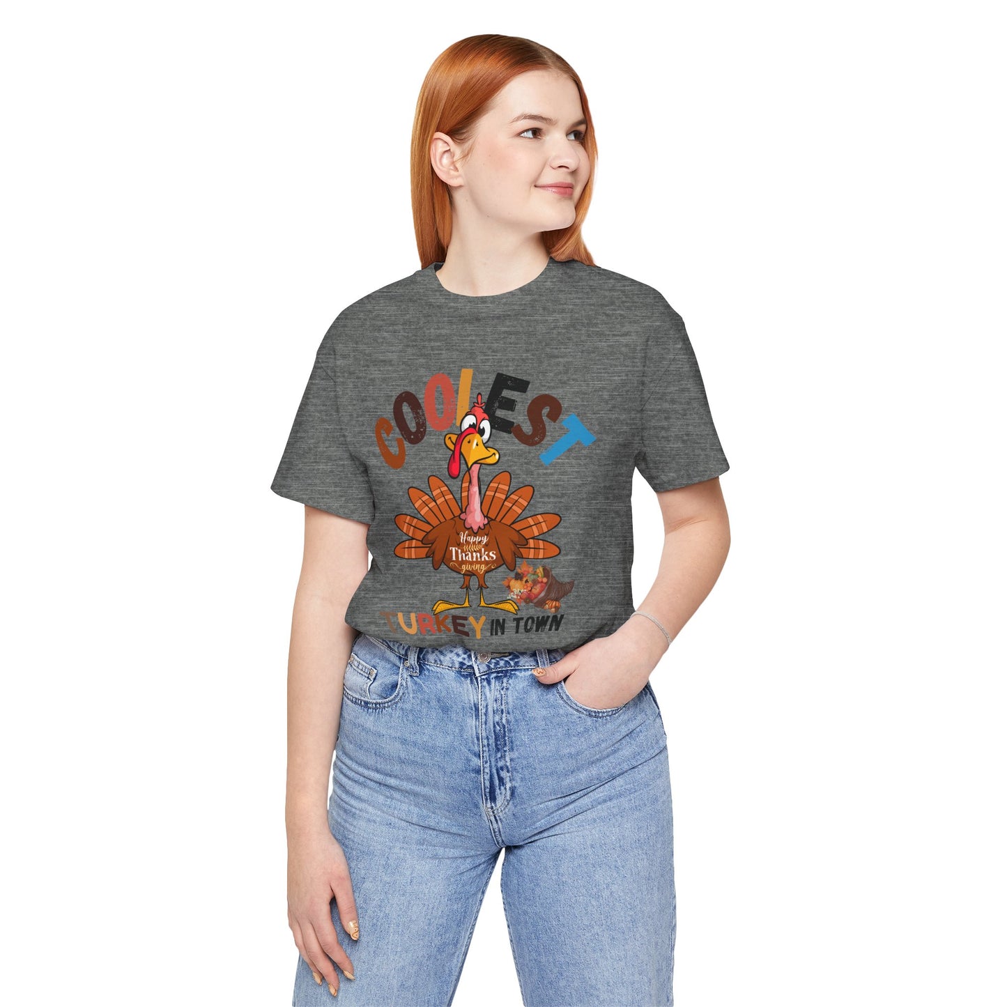 Coolest Turkey InTown T-shirt, Happy Thanksgiving T-shirt, Happy thanksgiving 2024 T-shirt, Thanksgiving Gift,Turkey Shirt, Family Thanksgiving, Holiday Outfit.