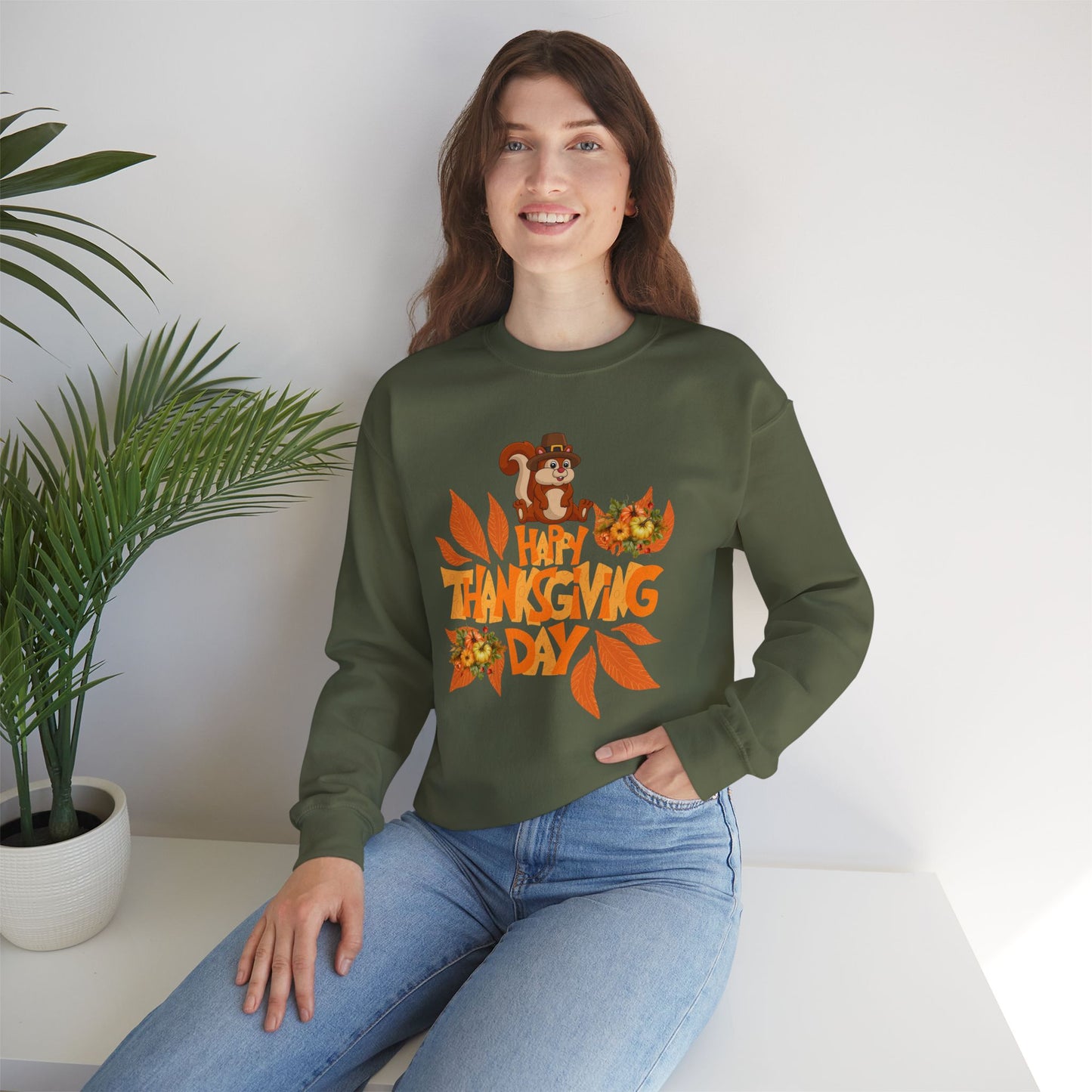 HappyThanksgiving Day Sweatshirt - Unisex Heavy Blend, Happy Thanksgiving2024 Sweatshirt, Thanksgiving Gift, Festive Sweatshirt.