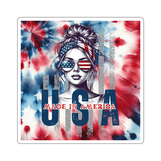 Happy 4th Of July Kiss-Cut Stickers, America, Flag, Peace Love America. Proud To Be An American, Red White Blue stickers. USA Stickers.