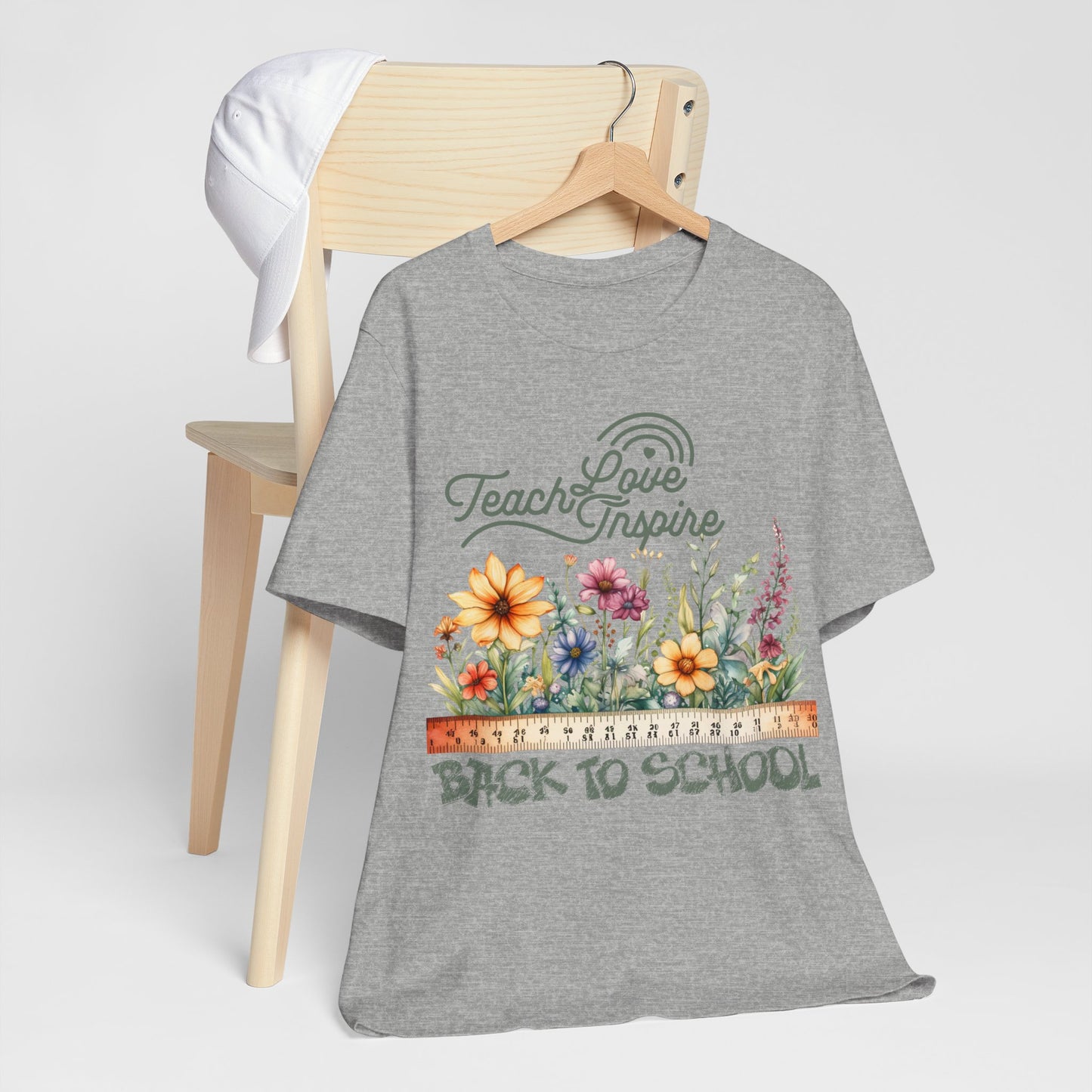 Love Teach Inspire T-Shirt, Back To School T-Shirt, Teacher Back To school unisex jersey short sleeve.First Day Vibes T-Shirt.