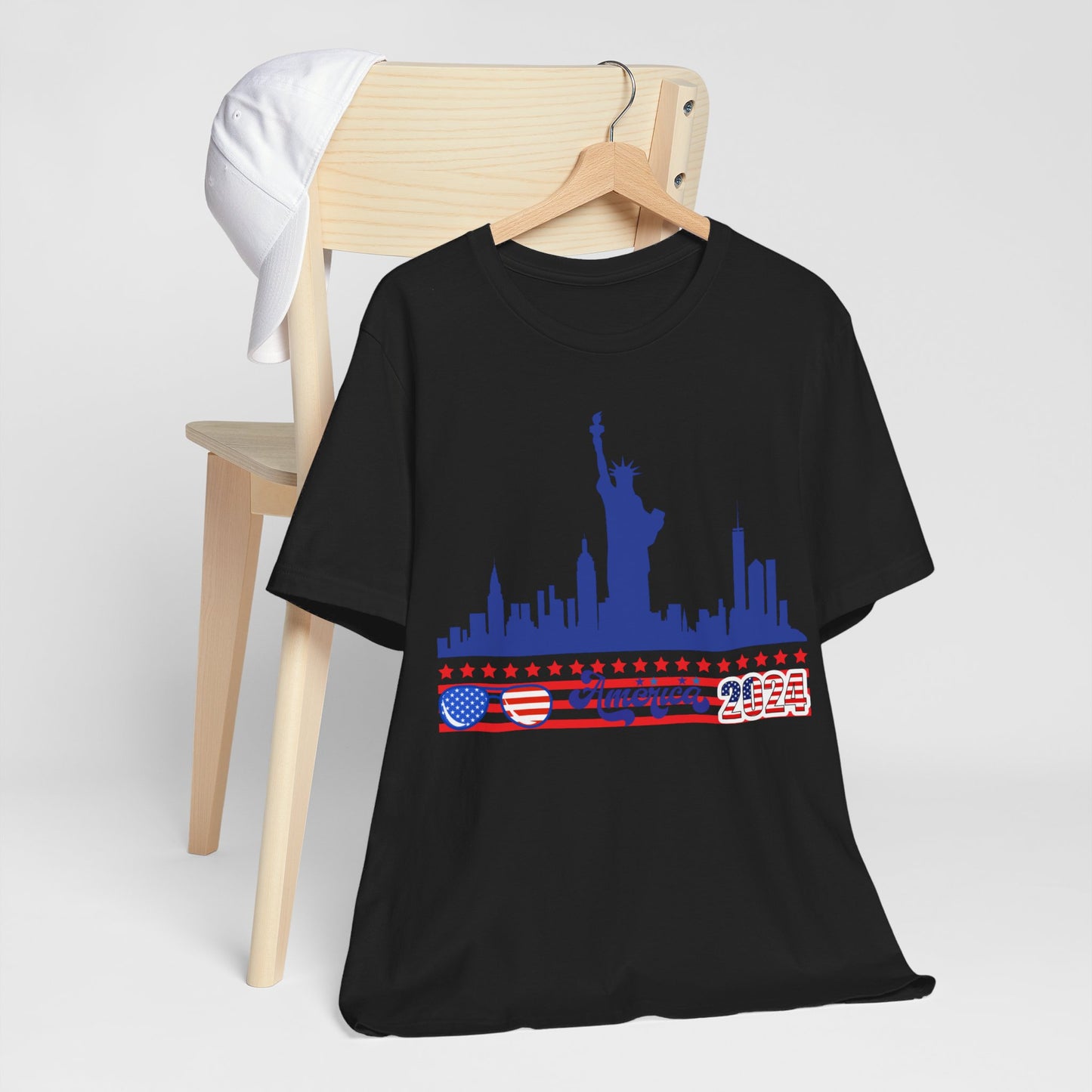 4th of July T-shirt, Sweet Land Of Liberty T-Shirt, Fourth of July unisex jersey short sleeve, America, Flag, Peace Love America. Proud To Be An American, Red White Blue.