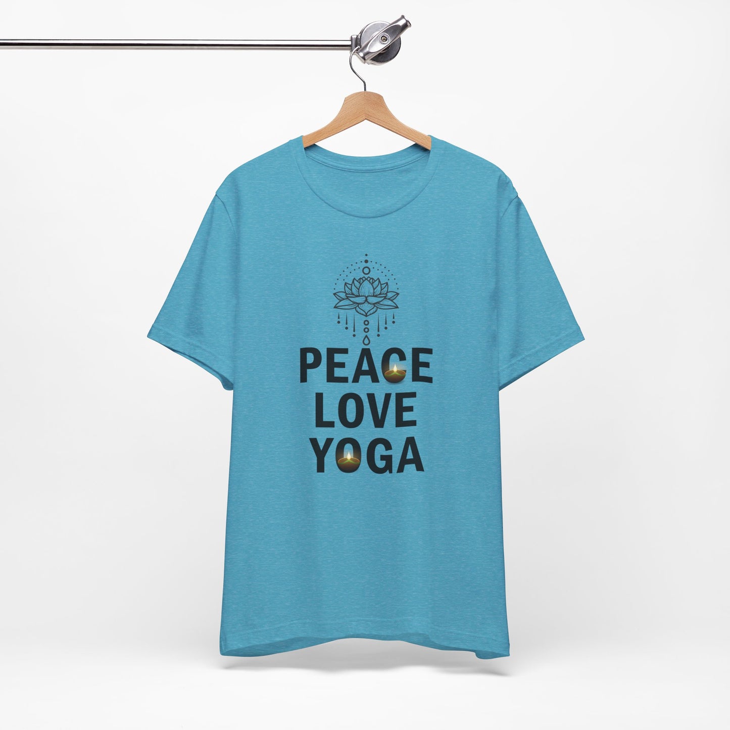 Peace Love Yoga T-Shirt, Cute Yoga workout Shirt, Yoga lovers T-shirt, Yoga Instructor Gift, Gym shirt, Gift For Yoga lover, Gift For Yogi.