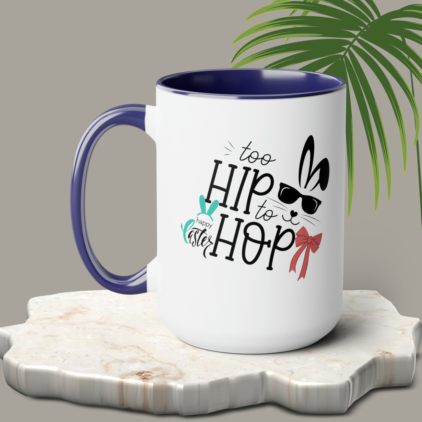 Too Hip To Hop Two-Tone Coffee Mugs, 15oz