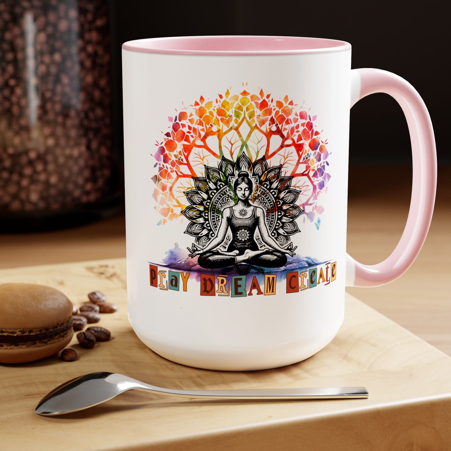 Pray Dream Create Yoga Coffee Mug, Cute Yoga Coffee Mug, Yoga lovers Coffee Mug, Yoga Instructor Gift, Gift For Yoga lover, Gift For Yogi.