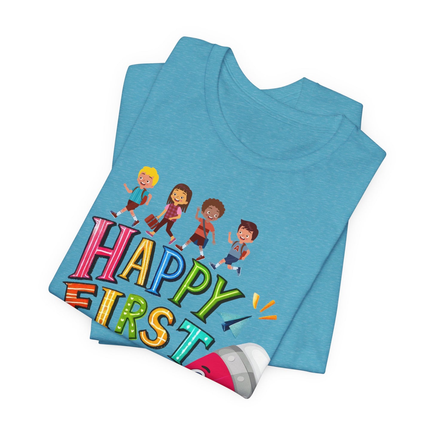 Happy First day T-Shirt, Hello Teacher T-Shirt, Back To School T-Shirt, Teach Love Inspire Teacher Shirt, Teacher Back To school unisex jersey short sleeve.First Day Vibes T-Shirt.