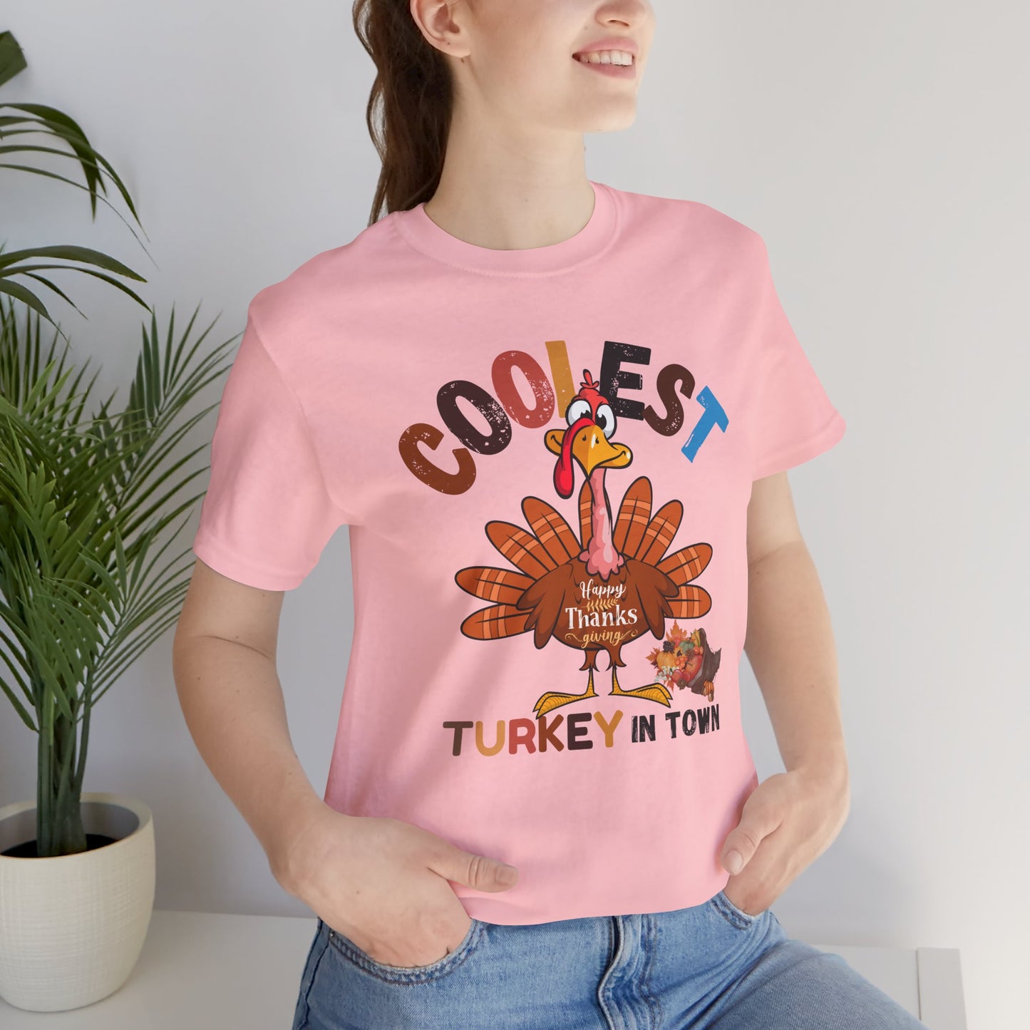 Coolest Turkey InTown T-shirt, Happy Thanksgiving T-shirt, Happy thanksgiving 2024 T-shirt, Thanksgiving Gift,Turkey Shirt, Family Thanksgiving, Holiday Outfit.