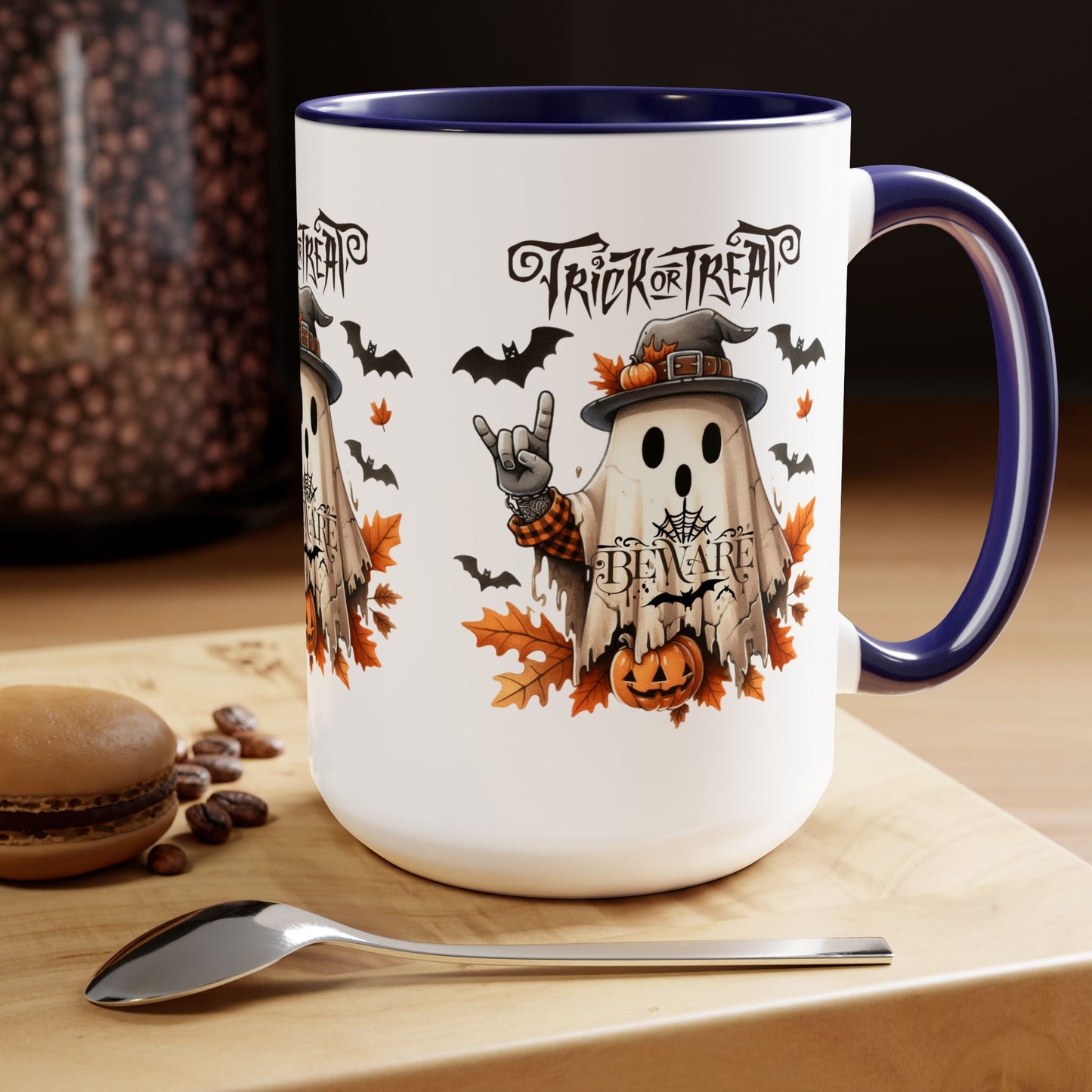 Happy Halloween Coffee Mug, Beware Halloween Coffee Mug, Trick or Treat Halloween Coffee Mug, Cute Skeleton Coffee Mug, Spooky Season Halloween Coffee Mug.