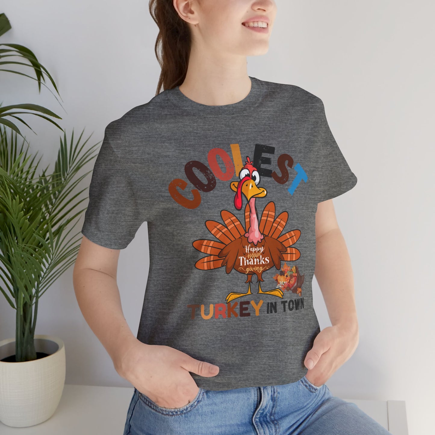 Coolest Turkey InTown T-shirt, Happy Thanksgiving T-shirt, Happy thanksgiving 2024 T-shirt, Thanksgiving Gift,Turkey Shirt, Family Thanksgiving, Holiday Outfit.