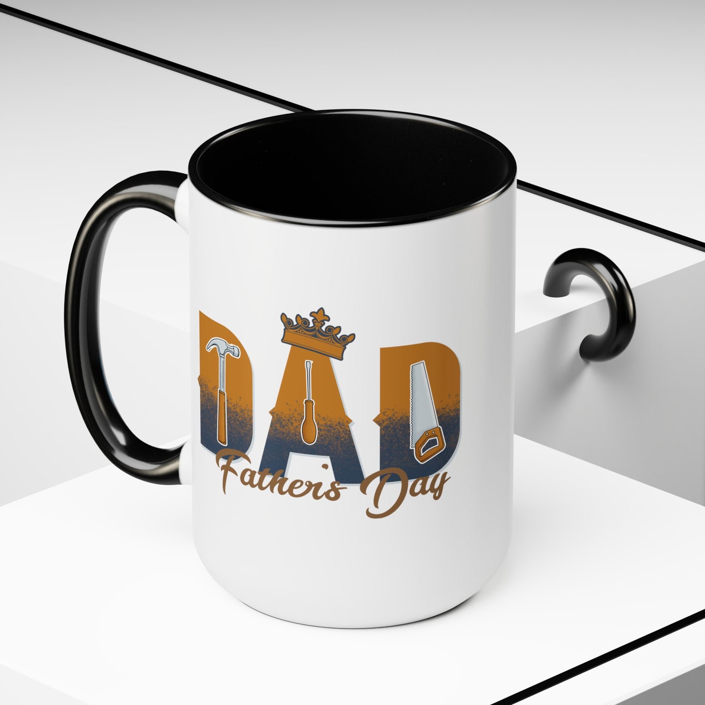 Happy father's dayTow-Tone Coffee Mug.15oz, Gift for Dad, Daddy's Coffee Mug