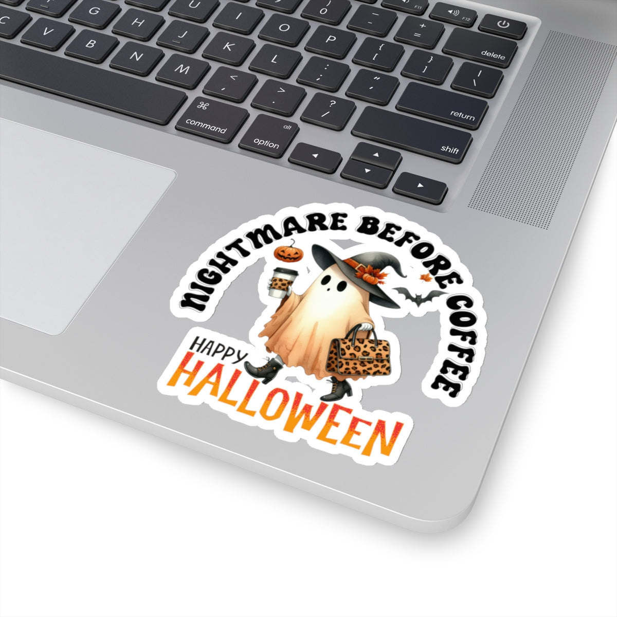 A Nightmare Before Coffee Halloween Kiss-Cut Stickers, Cute Ghost Halloween Kiss-Cut Stickers, Happy Halloween Kiss-Cut Stickers, Spooky Season Kiss-Cut Stickers, Trick Or Treat Halloween Kiss-Cut Stickers.