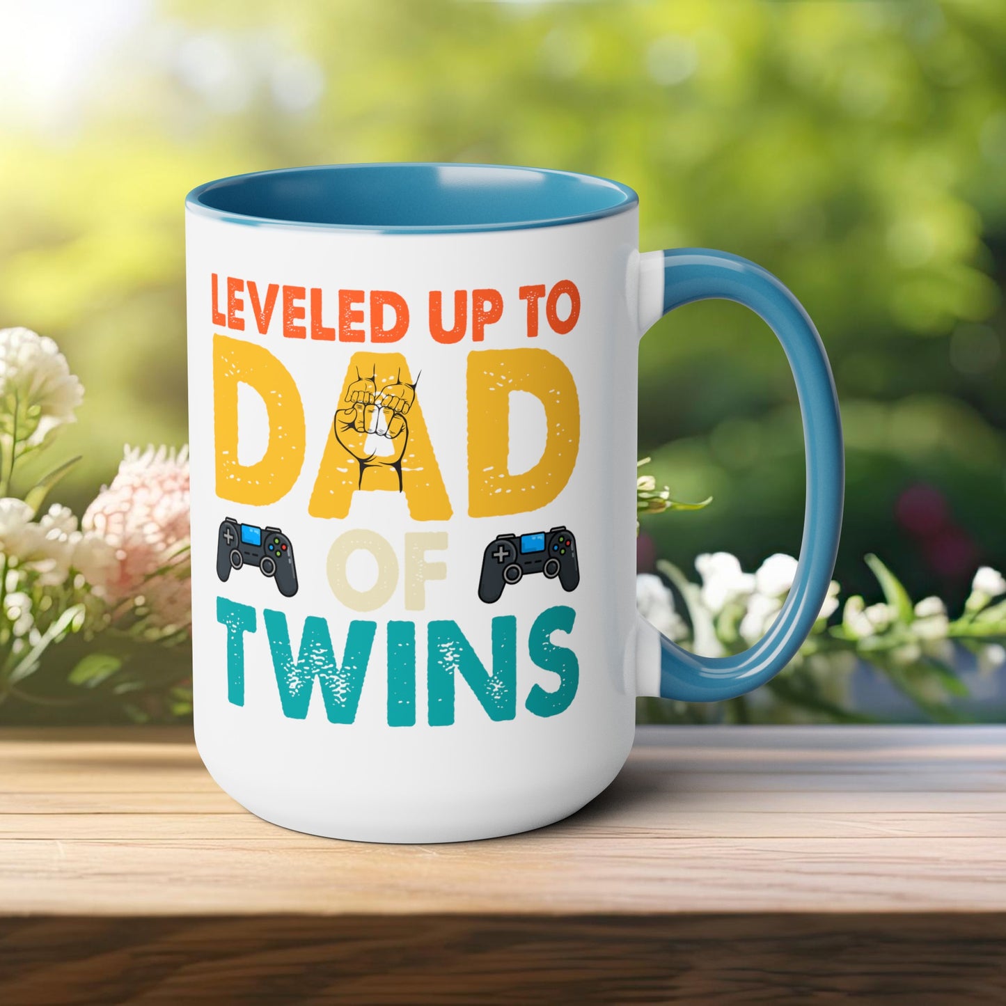 Happy father's dayTwo-Tone Coffee Mug.15oz, Gift for Dad, Daddy's Coffee Mug