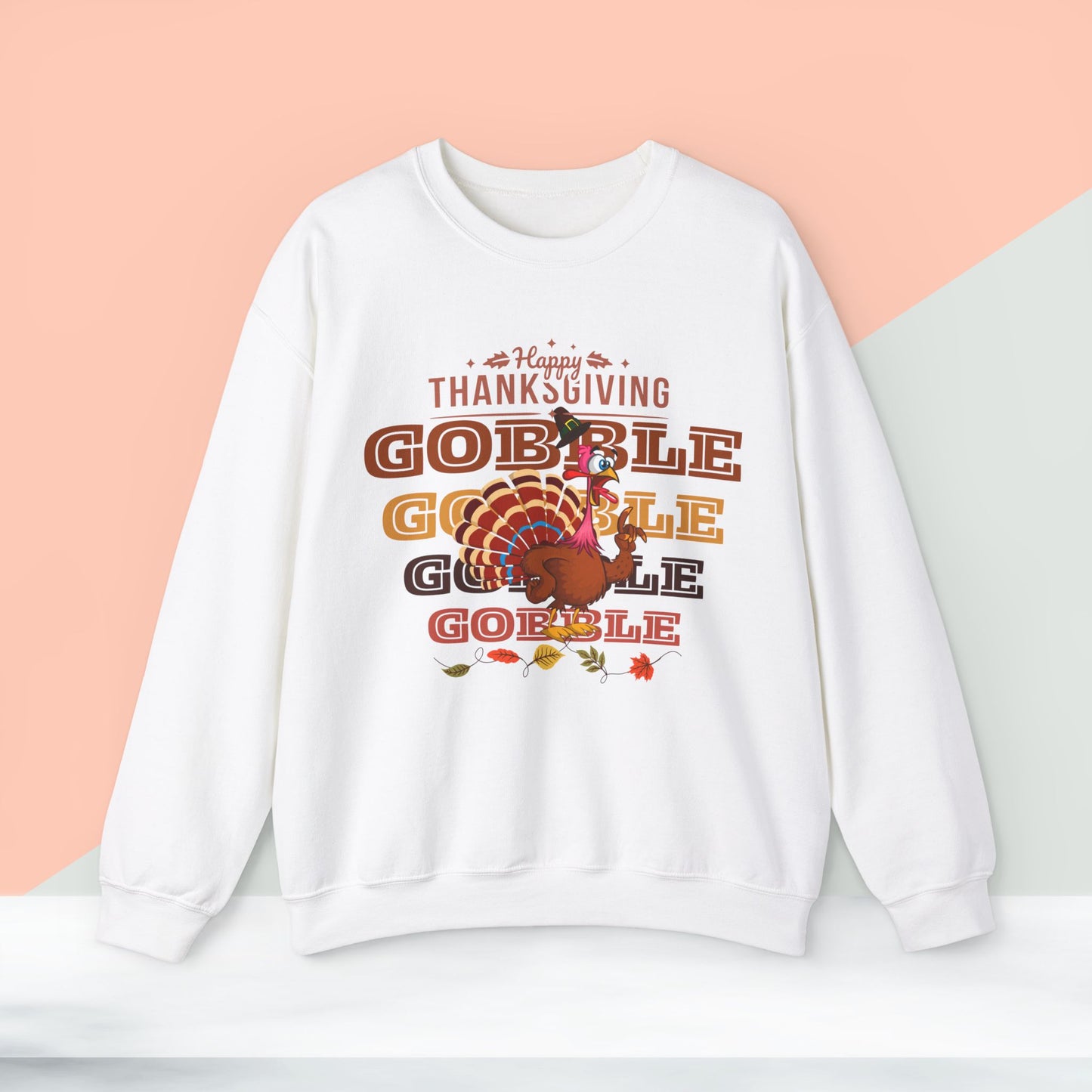 Gobble Sweatshirt, HappyThanksgiving Sweatshirt - Unisex Heavy Blend, Happy Thanksgiving2024 Sweatshirt, Thanksgiving Gift, Festive Sweatshirt.