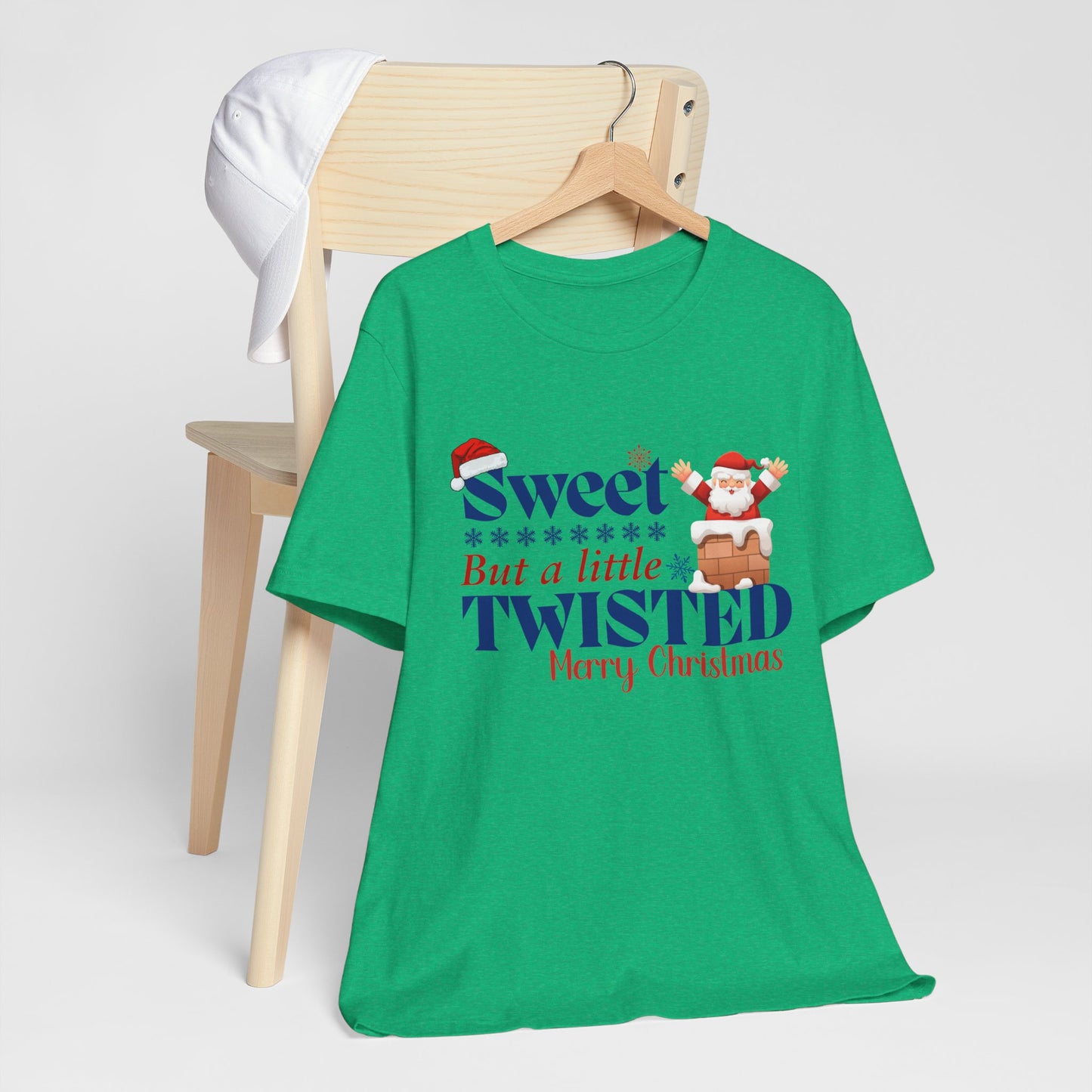 Sweet But A Little Twisted Christmas Unisex Tee, Christmas Shirt, Christmas Outfit, Merry Christmas T-shirt, Merry Christmas 2024 T-shirt, Christmas Gift, Family Holiday Outfit.