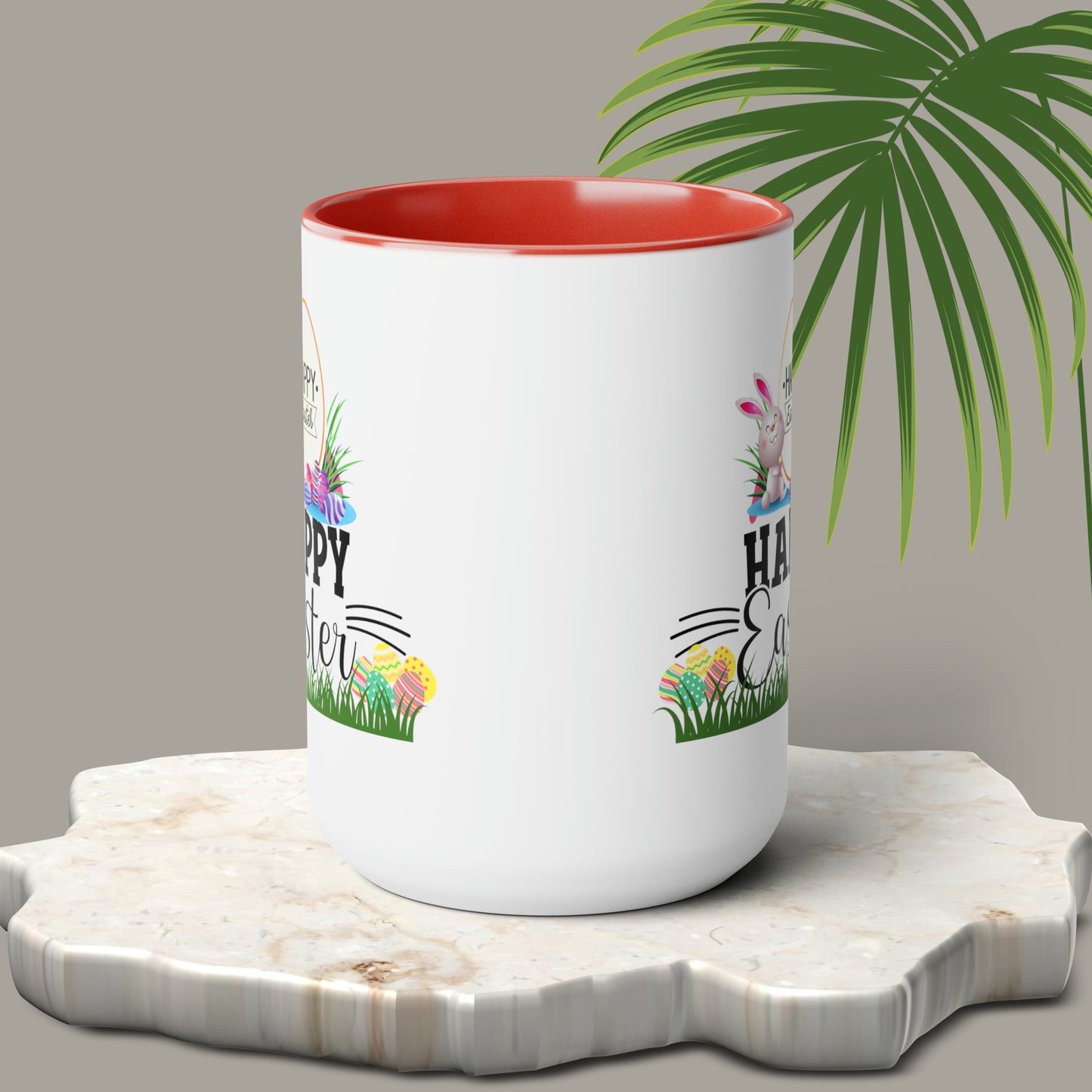 Happy Easter Two-Tone Coffee Mugs, 15oz