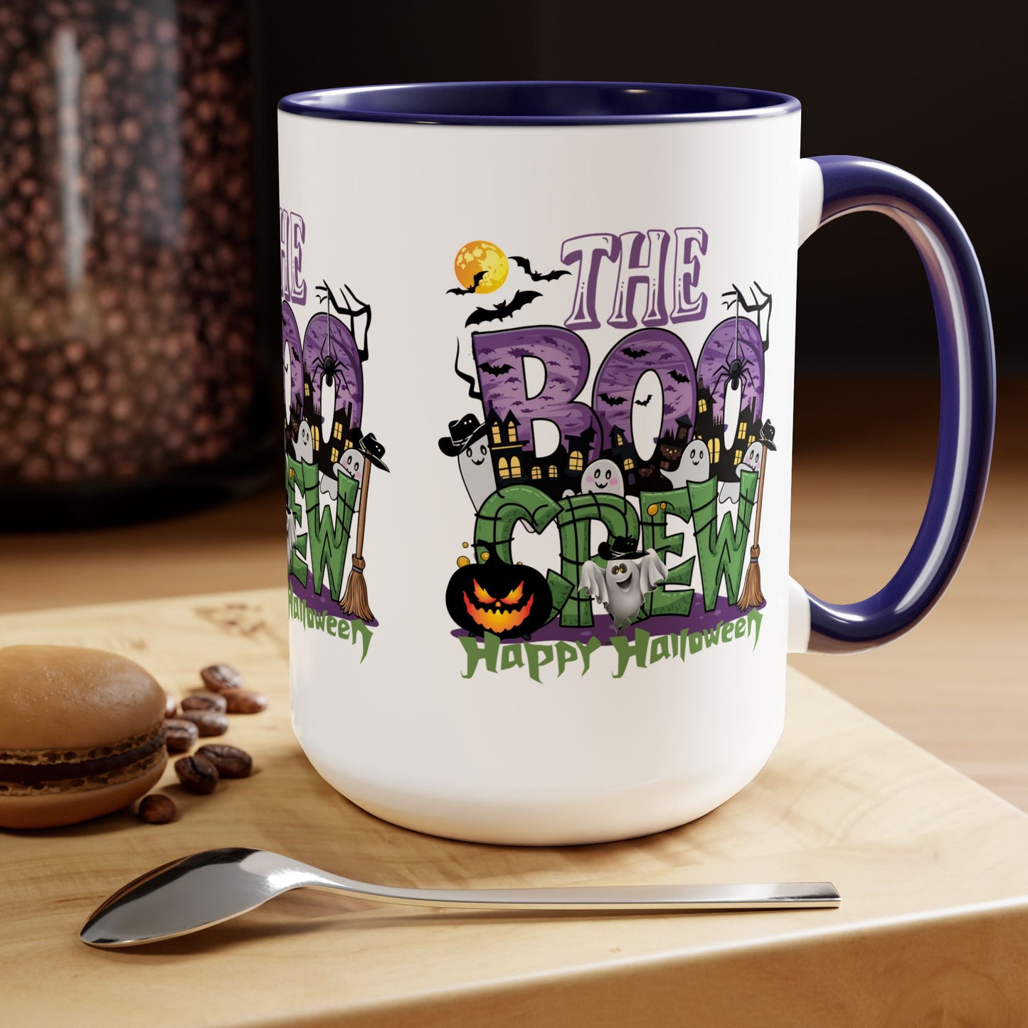 The Boo Crew Happy Halloween Coffee Mug,  Let's Go Halloween Coffee Mug, Trick or Treat Halloween Coffee Mug, Cute Skeleton Coffee Mug, Spooky Season Halloween Coffee Mug.