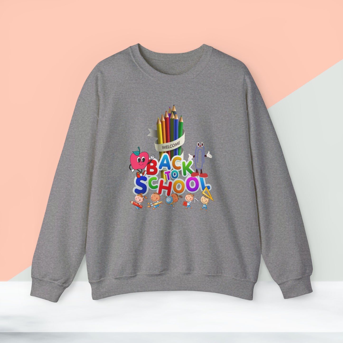 Back To school unisex heavy blend crewneck sweatshirt, We Love Teachers Sweatshirt,Teacher Back To school  Sweatshirt. First Day Vibes Sweatshirt.