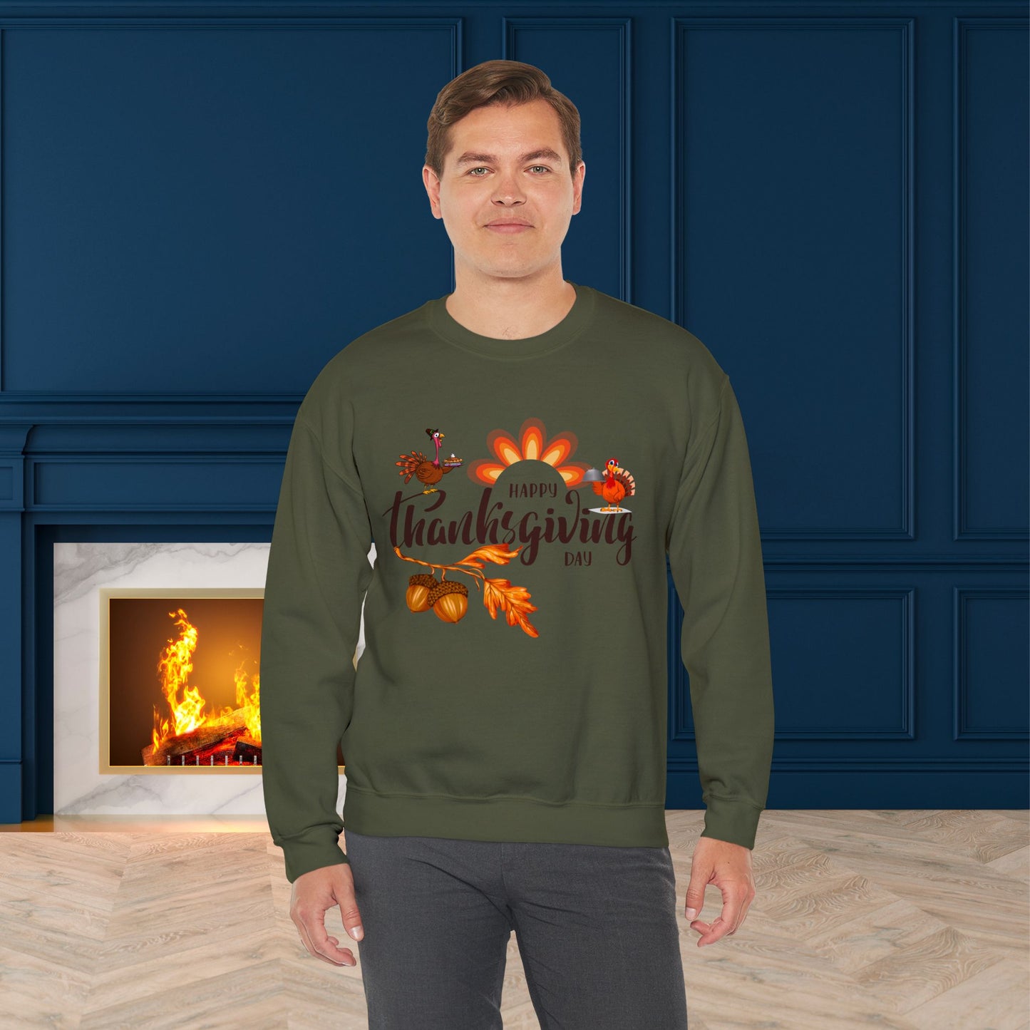 Happy Thanksgiving Day Sweatshirt - Unisex Heavy Blend, Happy Thanksgiving2024 Sweatshirt, Thanksgiving Gift, Festive Sweatshirt.