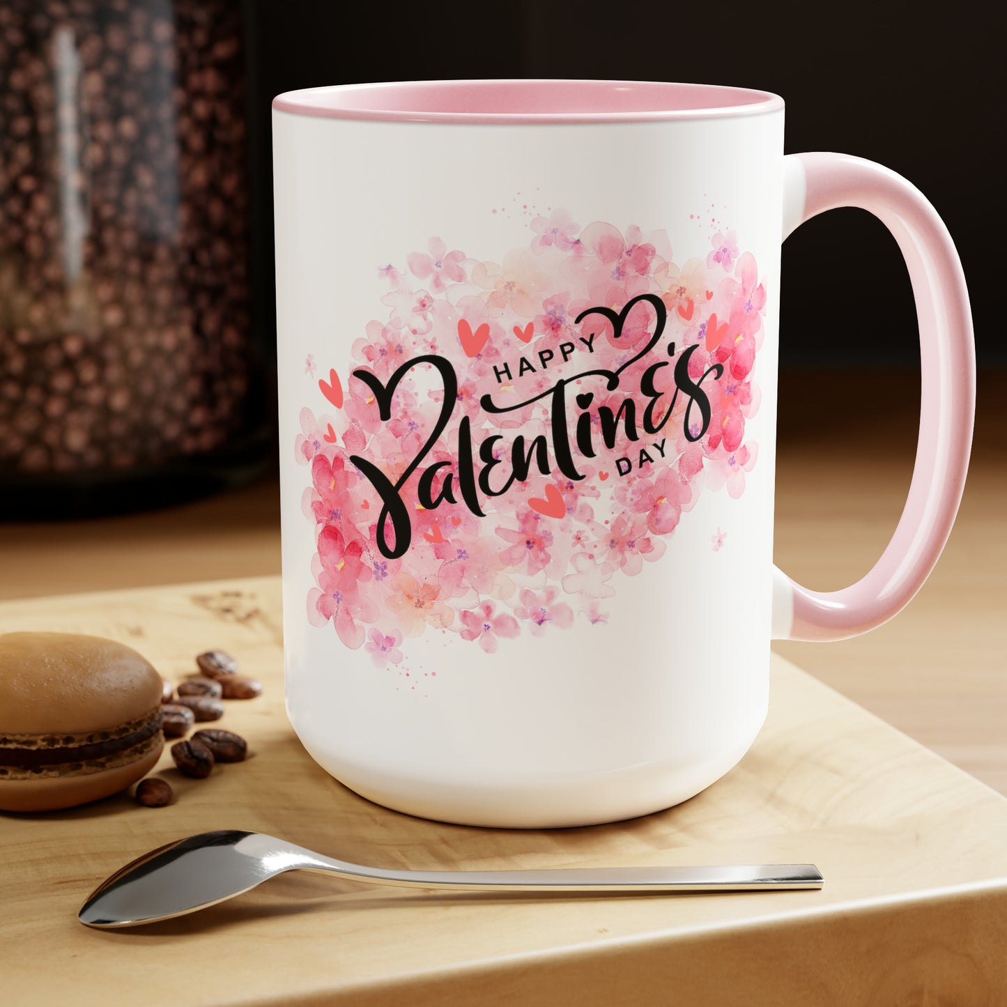 Happy valentines day Two-Tone Coffee Mugs, 15oz