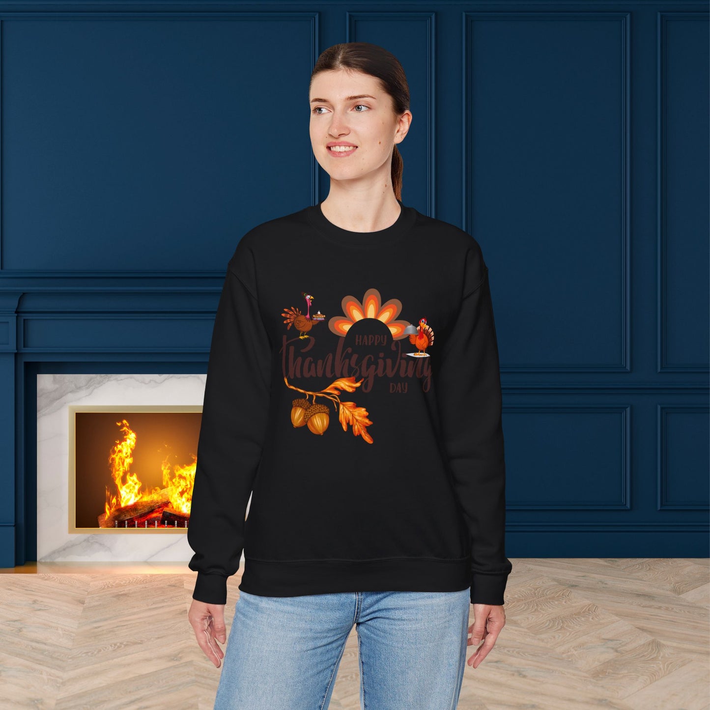 Happy Thanksgiving Day Sweatshirt - Unisex Heavy Blend, Happy Thanksgiving2024 Sweatshirt, Thanksgiving Gift, Festive Sweatshirt.