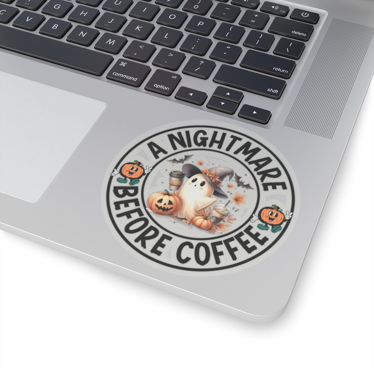 A Nightmare Before Coffee Halloween Kiss-Cut Stickers, Cute Ghost Halloween Kiss-Cut Stickers, Happy Halloween Kiss-Cut Stickers, Spooky Season Kiss-Cut Stickers, Trick Or Treat Halloween Kiss-Cut Stickers.