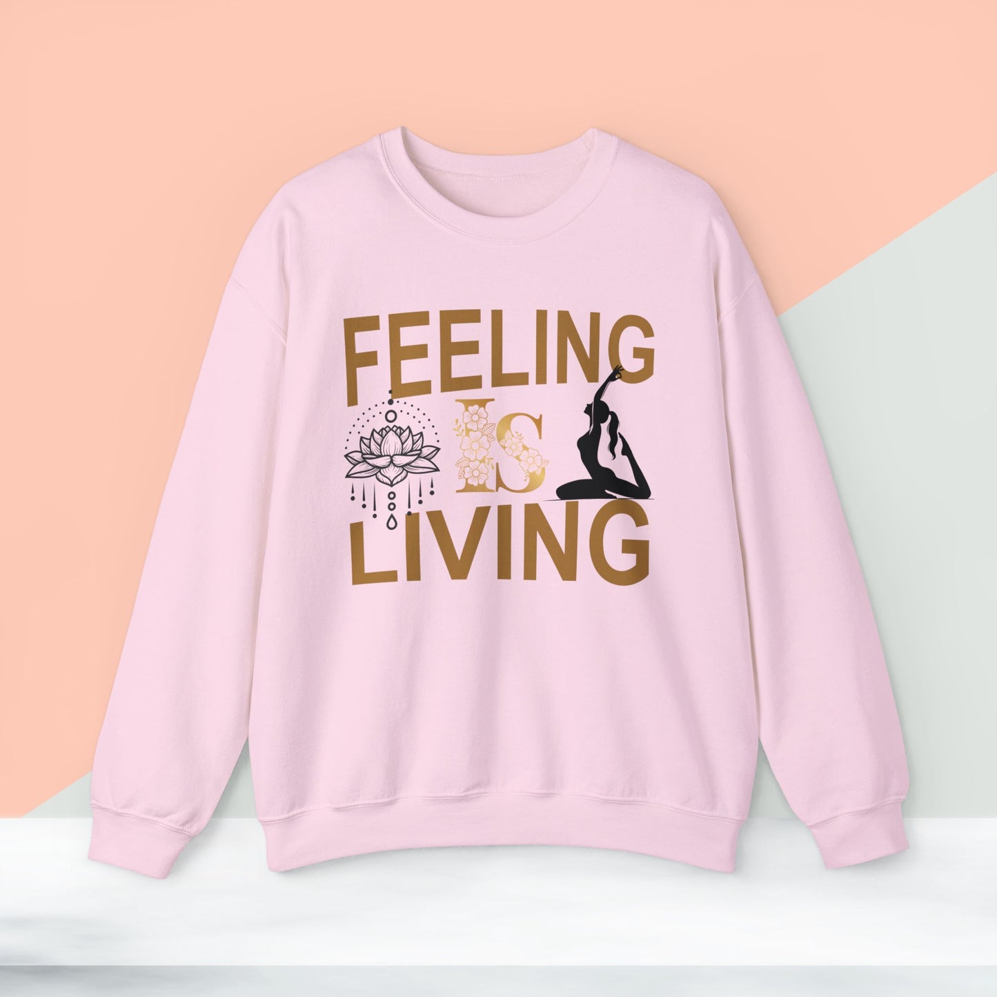 Feeling Is Living Yoga unisex heavy blend crewneck sweatshirt,Yoga workout Sweatshirt,Yoga lovers Sweatshirt, Yoga Instructor Gift, Gym Sweatshirt, Gift For Yoga lovers, Gift For Yogi.