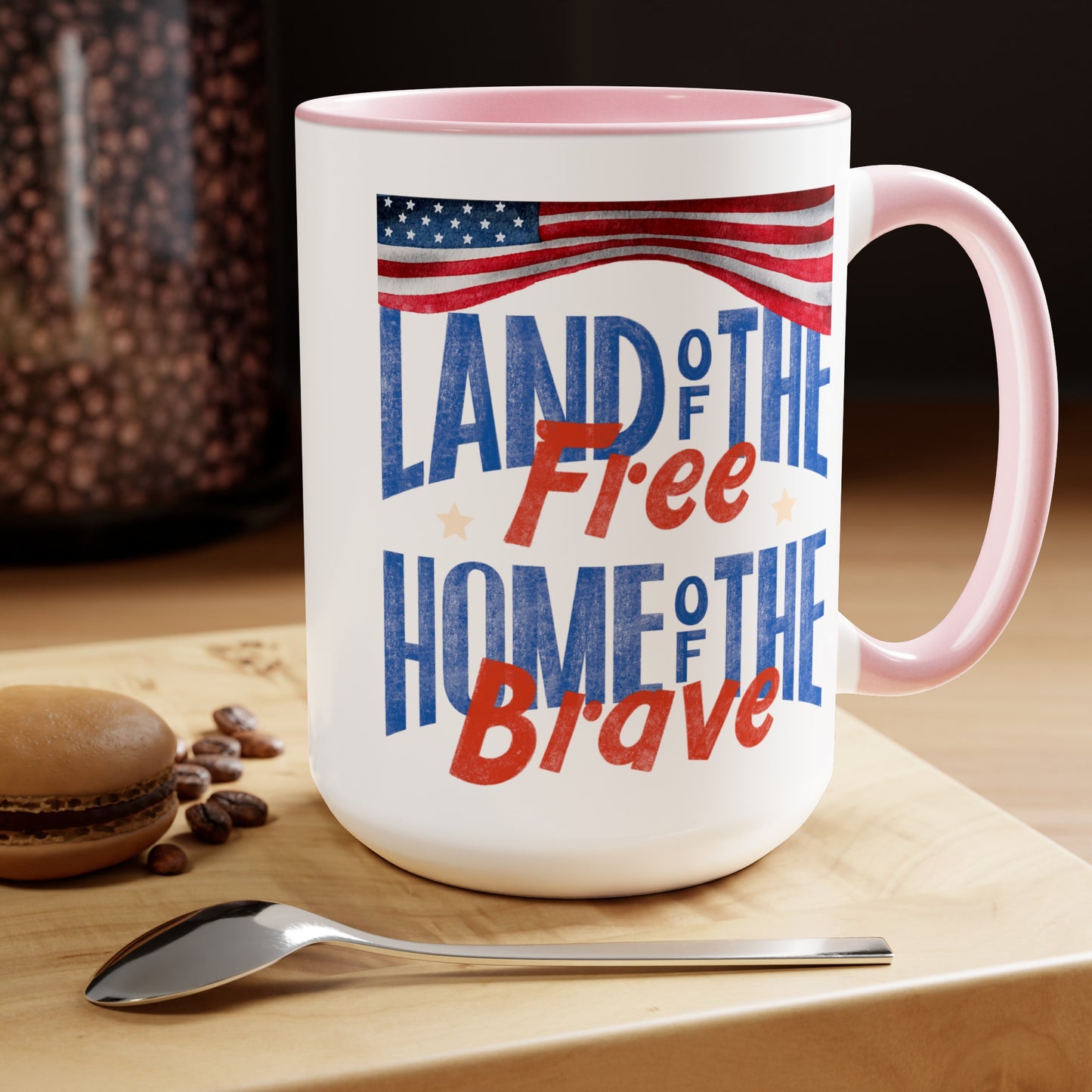 Happy 4th Of July Two -Tone Coffee Mug.15oz.