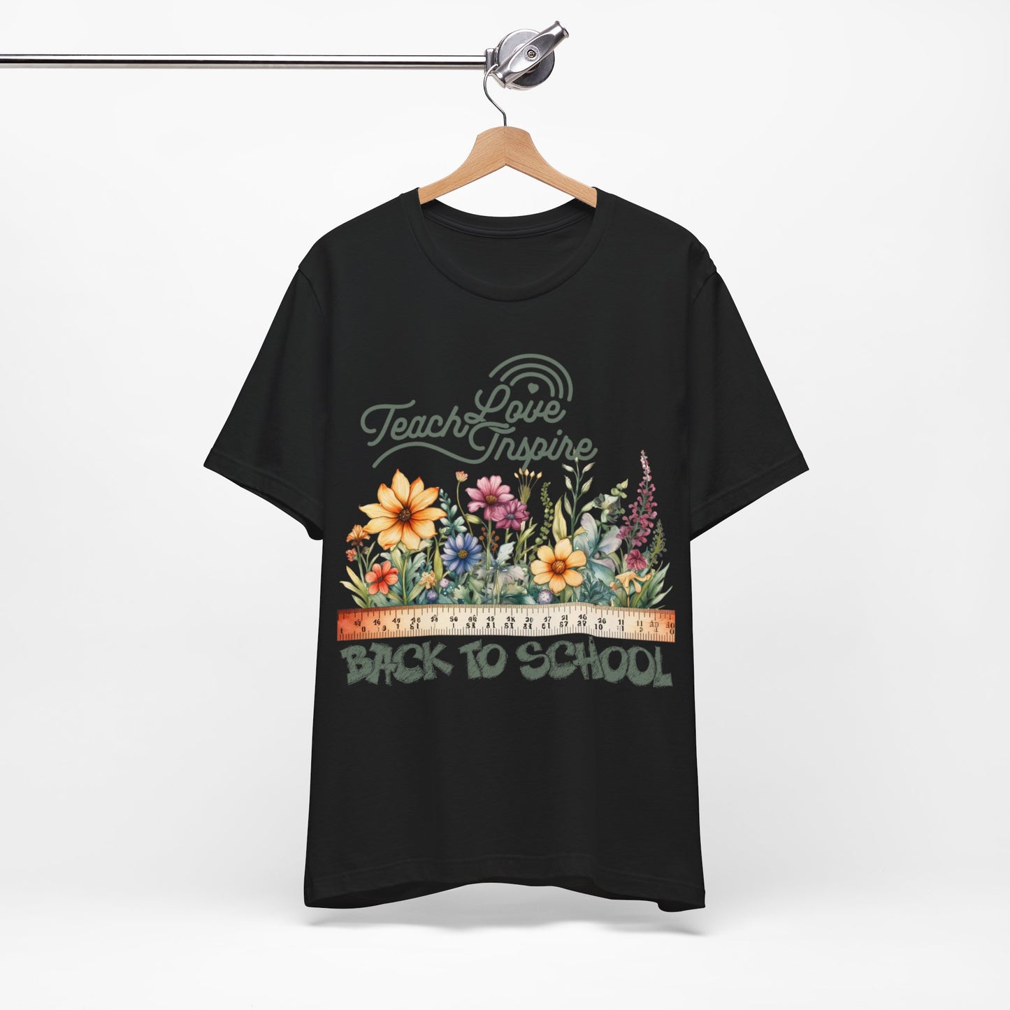 Love Teach Inspire T-Shirt, Back To School T-Shirt, Teacher Back To school unisex jersey short sleeve.First Day Vibes T-Shirt.