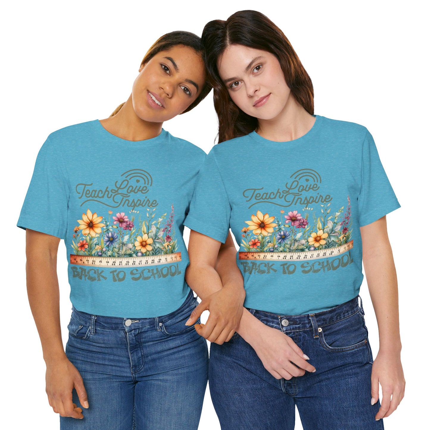 Love Teach Inspire T-Shirt, Back To School T-Shirt, Teacher Back To school unisex jersey short sleeve.First Day Vibes T-Shirt.