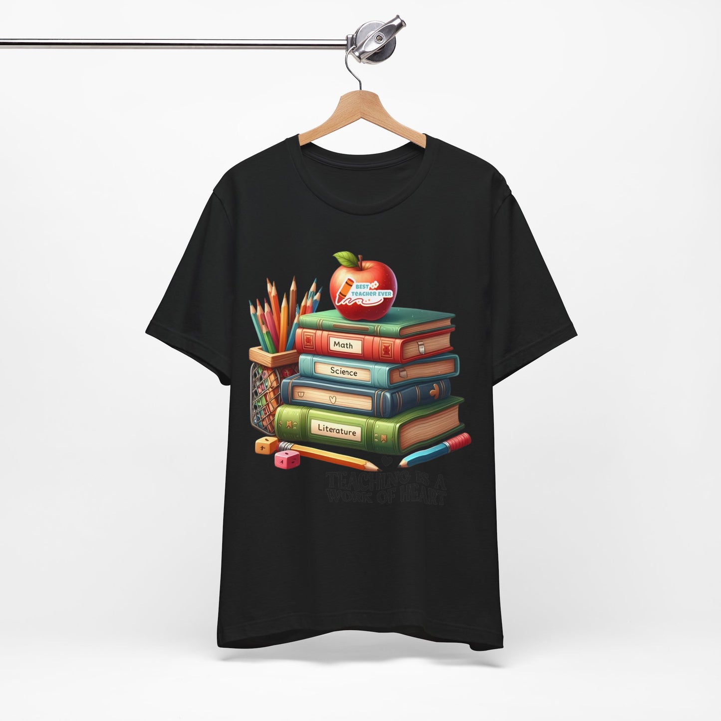 Teaching Is A Work Of Heart T-shirt, Hello Teacher T-Shirt, Back To School T-Shirt, Teach Love Inspire Teacher Shirt, Teacher Back To school unisex jersey short sleeve.First Day Vibes T-Shirt.