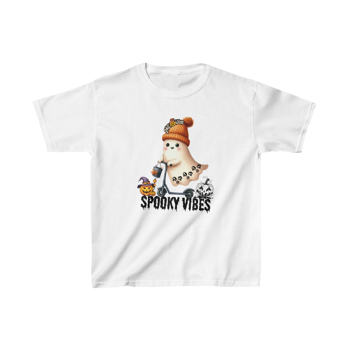 Spooky Halloween Kids Shirt, Spooky Halloween Kids Heavy Cotton™ Tee, Spooky Season Kids Shirt, Spooky Vibes Shirt, Trick Or Treat Cotton T-Shirt.