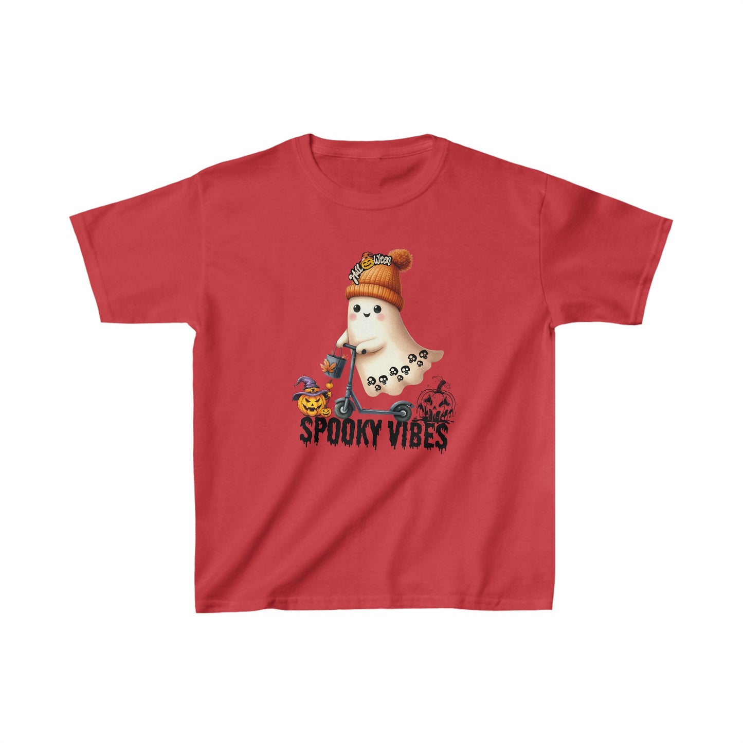 Spooky Halloween Kids Shirt, Spooky Halloween Kids Heavy Cotton™ Tee, Spooky Season Kids Shirt, Spooky Vibes Shirt, Trick Or Treat Cotton T-Shirt.